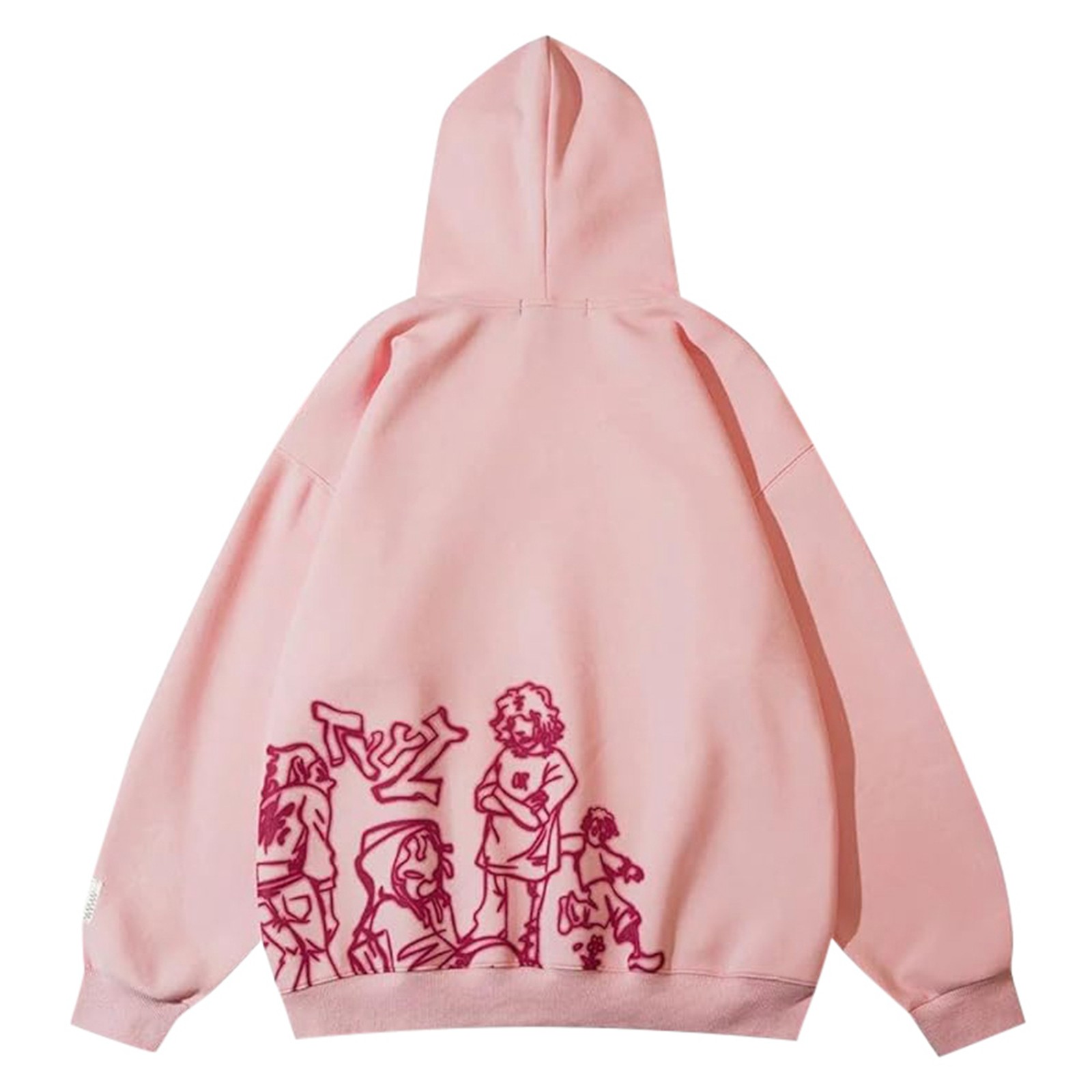 Title 8, 2024 Y2K Streetwear felpa con cappuccio rosa fe...