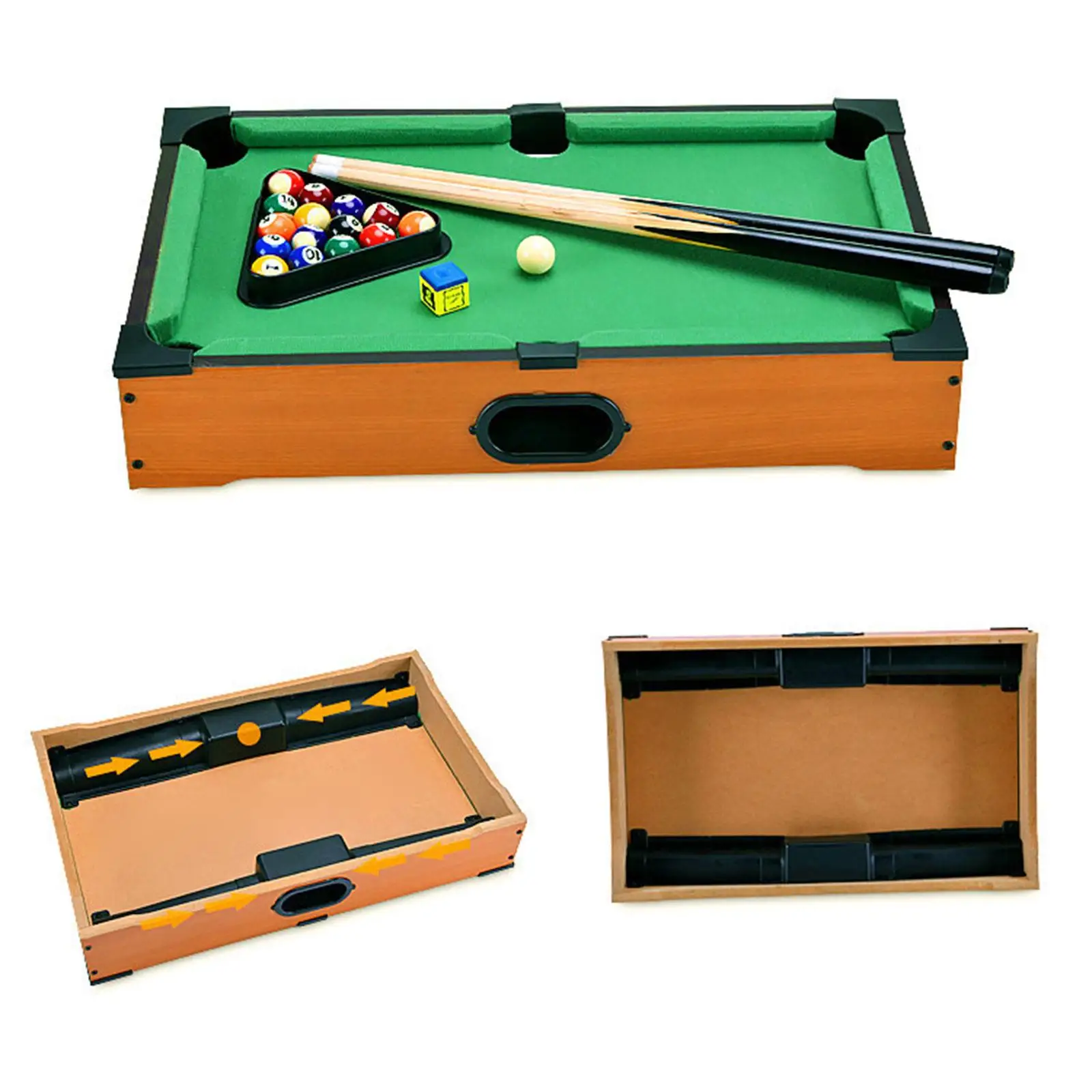 Mini Table Pool Set Home Play Motor Skills Easy to Install Miniature Billiard Game Wood for Home Desk Playroom Game Room Travel