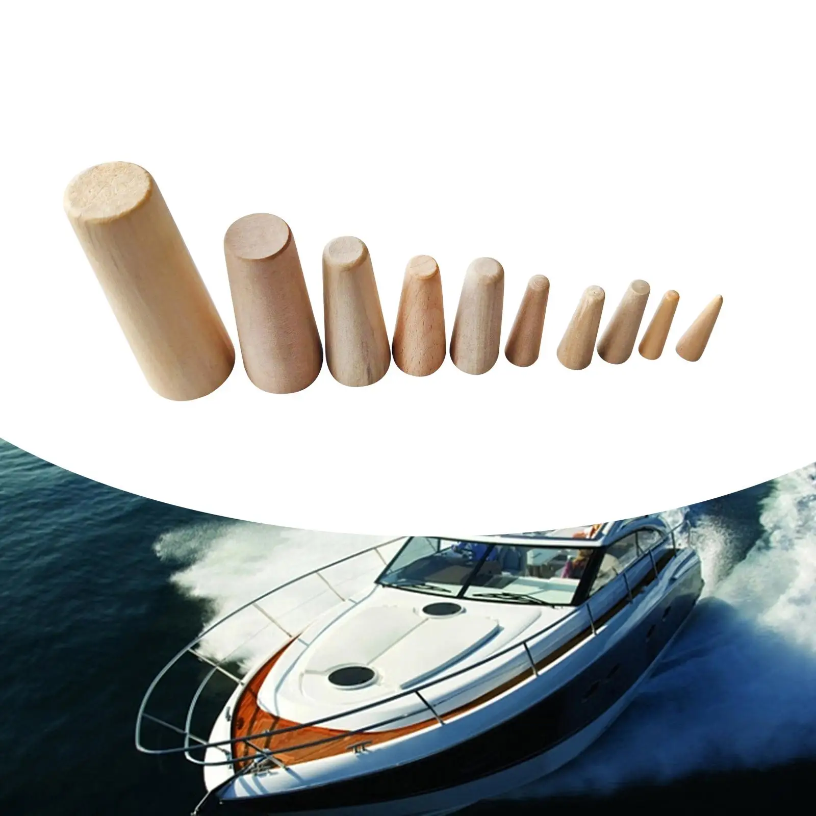 10Pcs Boat Emergency Wood Plugs Stopgap Stops Emergency Leaks Assorted Soft Conical Tapered Wooden Bungs for Marine Boat Pipes
