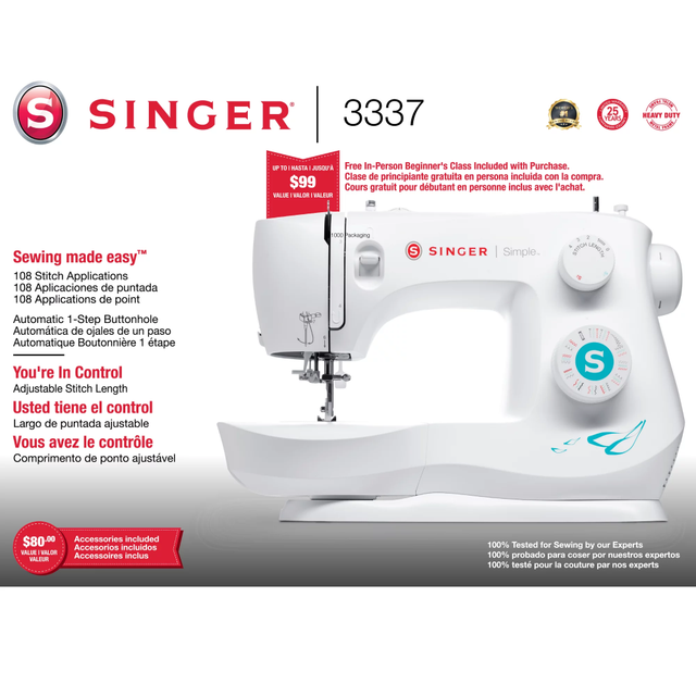 SINGER Simple 3337 Mechanical Sewing Machine, Green 