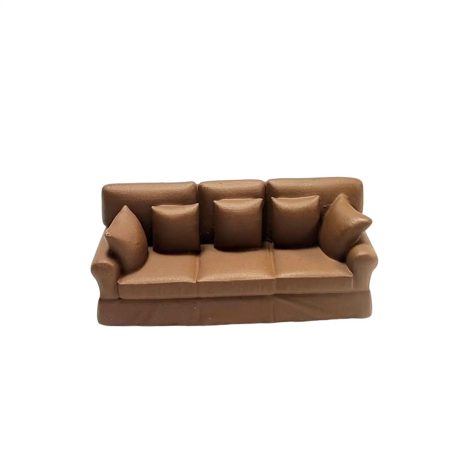 1/64 Mini Ornaments Furniture Miniature Resin Sofa Model for Playhouses, Studio Scenes, Tabletop Decor Craft Accessory Cute