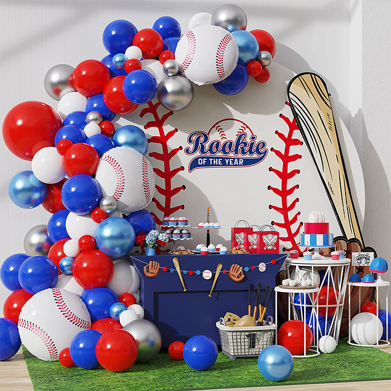 Blue Red White Balloons Baseball Birthday Party Decoration B - Inspire  Uplift