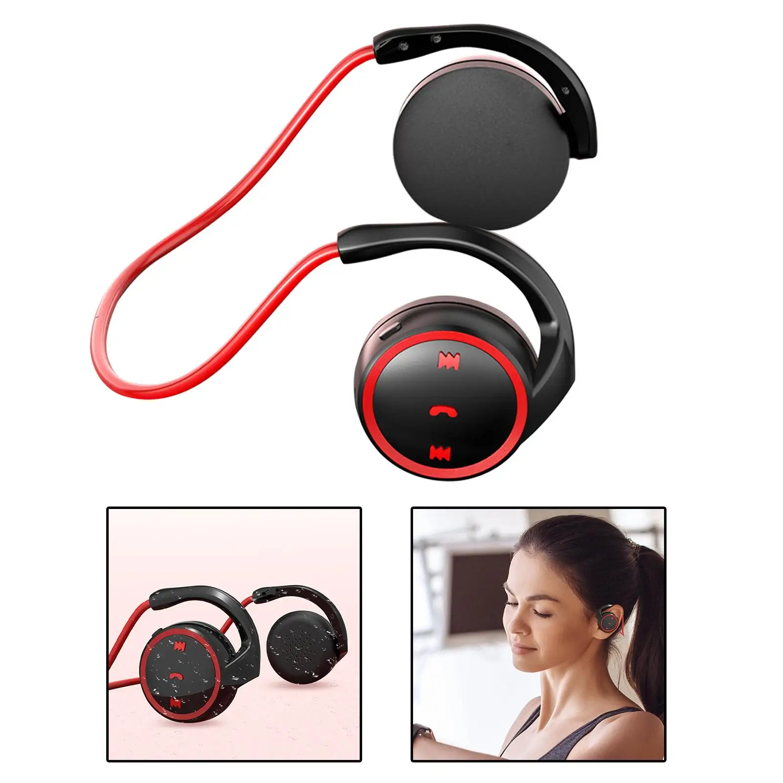 Bluetooth 5.0 Headphones Earphone with Mic Memory Titanium Metal Stereo Lightweight Neckband Earbud for Game Cycling Hiking Gym