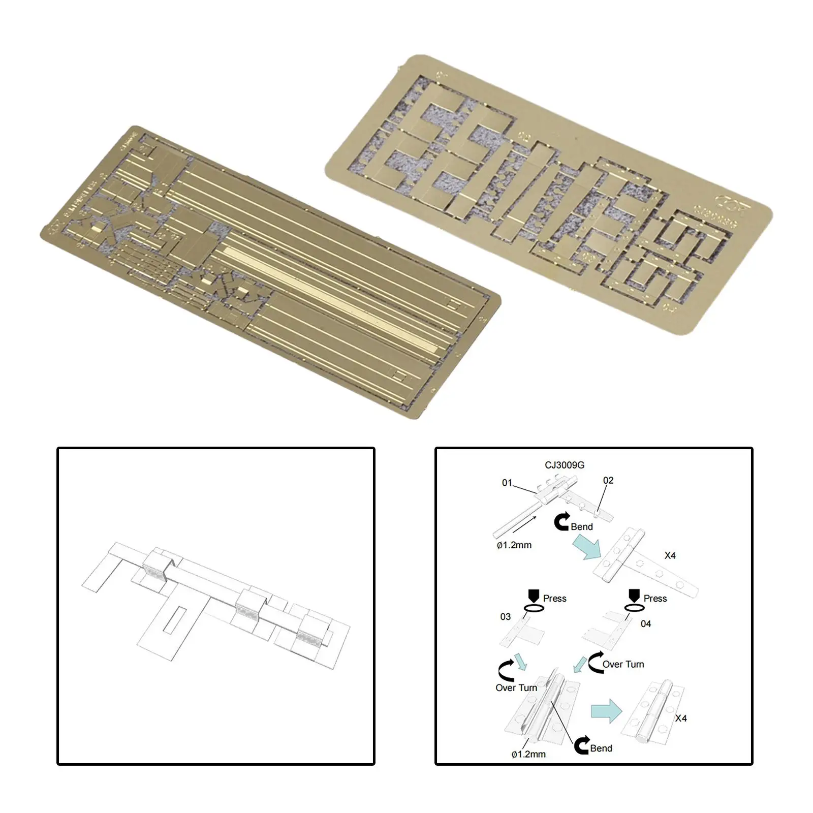 1/35 DIY 3D Puzzle Model Brass Hinge Scene Tabletop Decor Crafts Airbrush Templates and Stencils Building Accessories Handmade