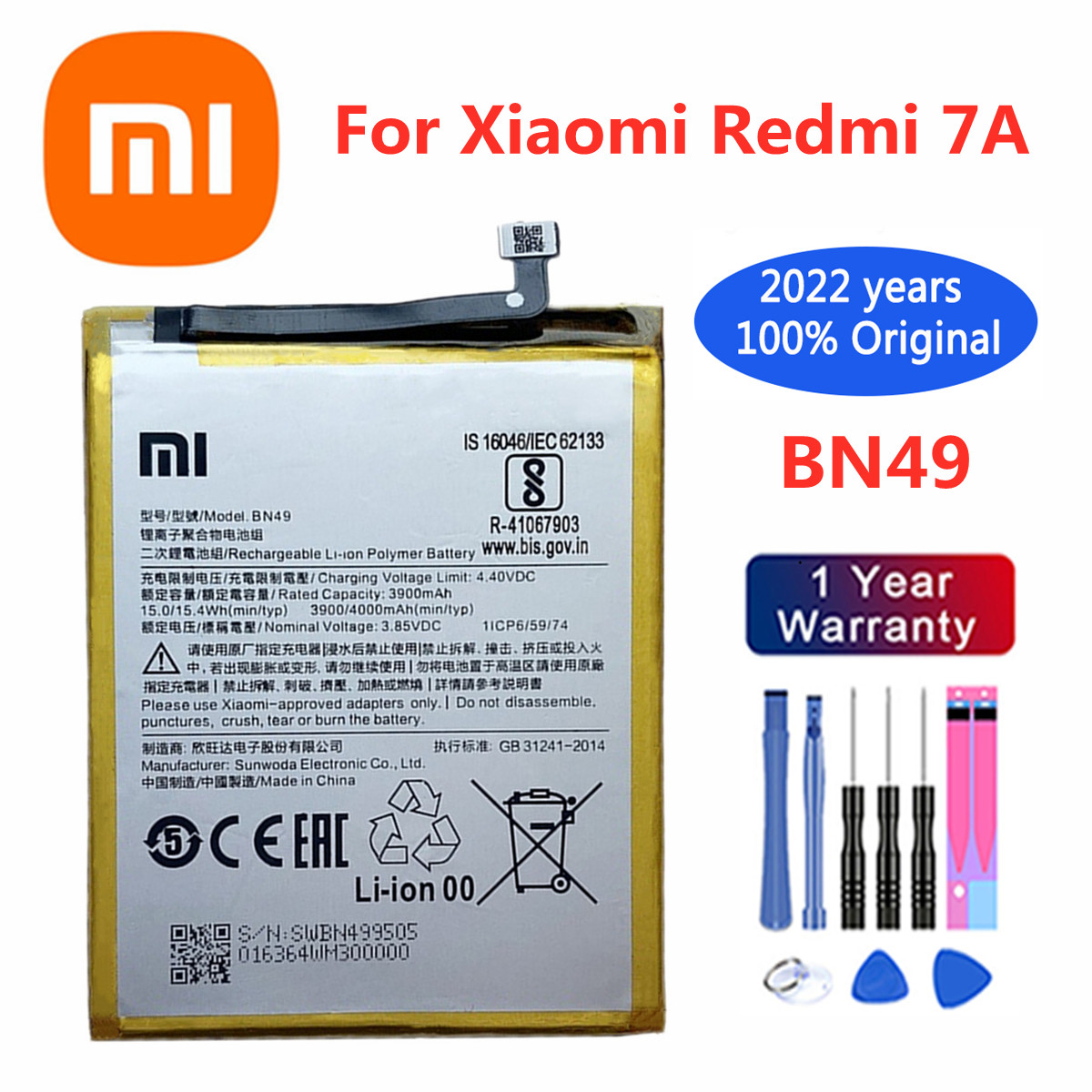 Оригинальный аккумулятор Xiao mi 100% для Redmi BN49 4000 мАч для Xiaomi  Redmi 7A BN49 высококачественные мобильный телефон сменные батареи батарея  | AliExpress