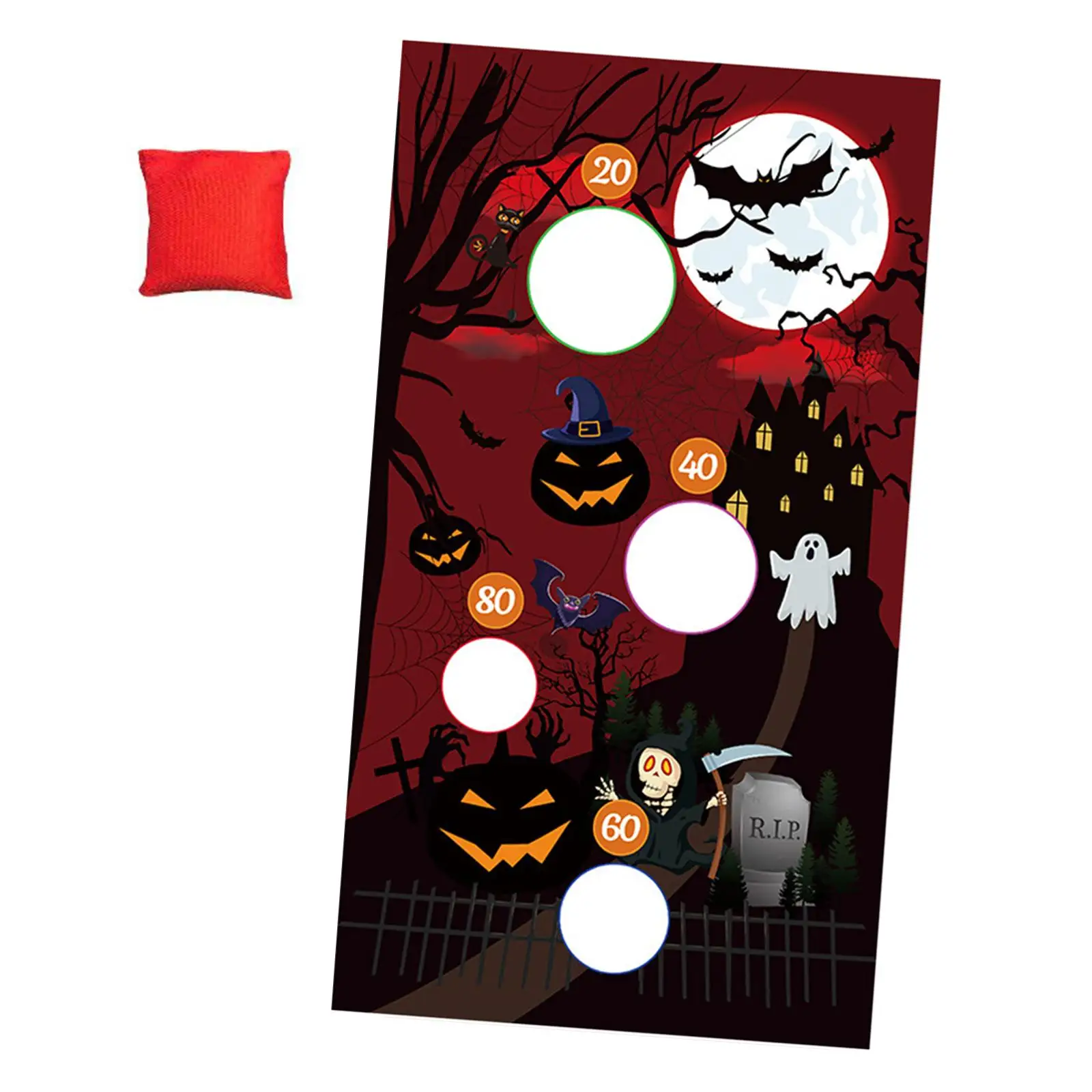 Halloween Toss Game Family Gathering Game Throwing Game Banner Kit for Game
