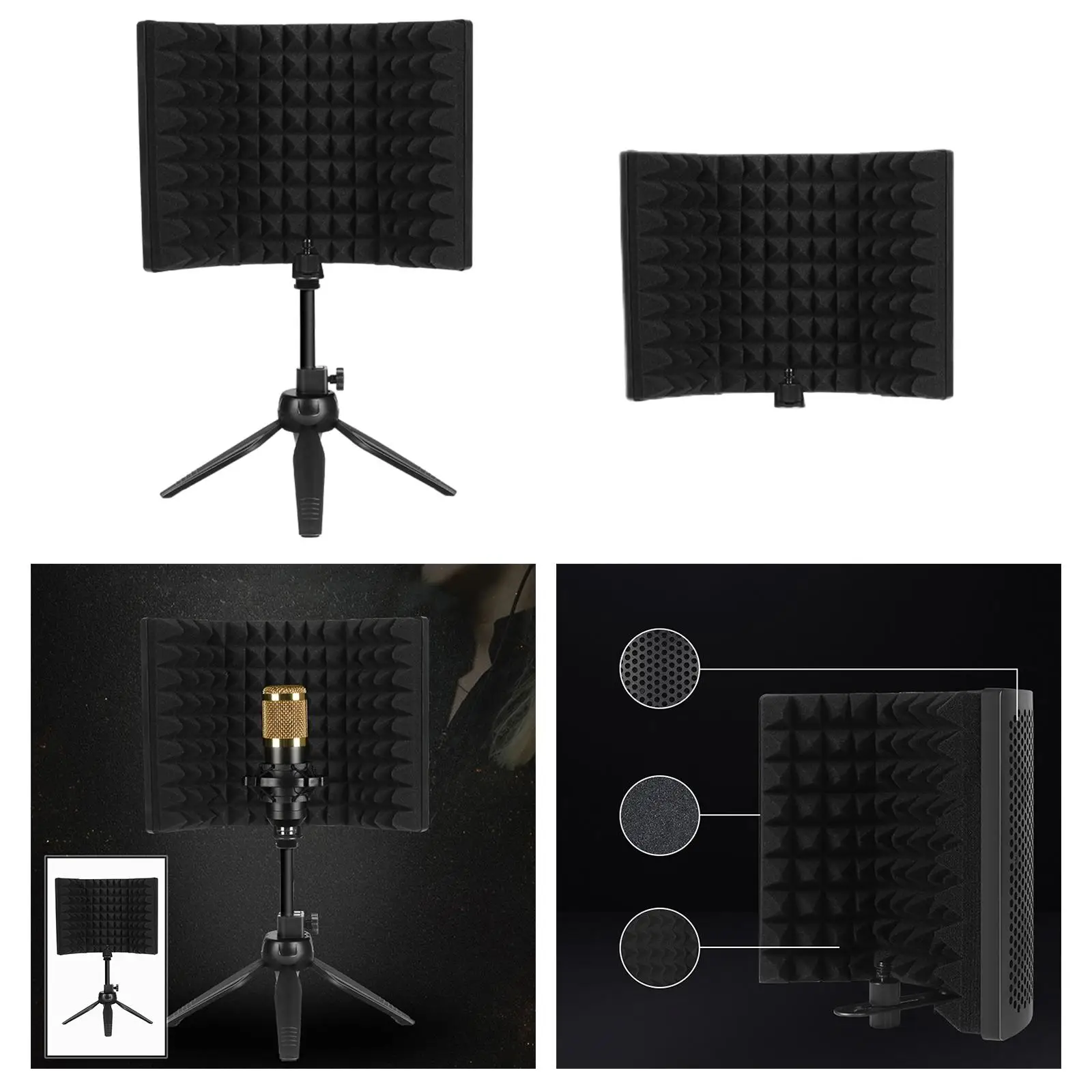 Recording Microphone Isolation,High Density  Foam to Vocal, Foldable Soundproof Cover  /Condenser Recording Equipment