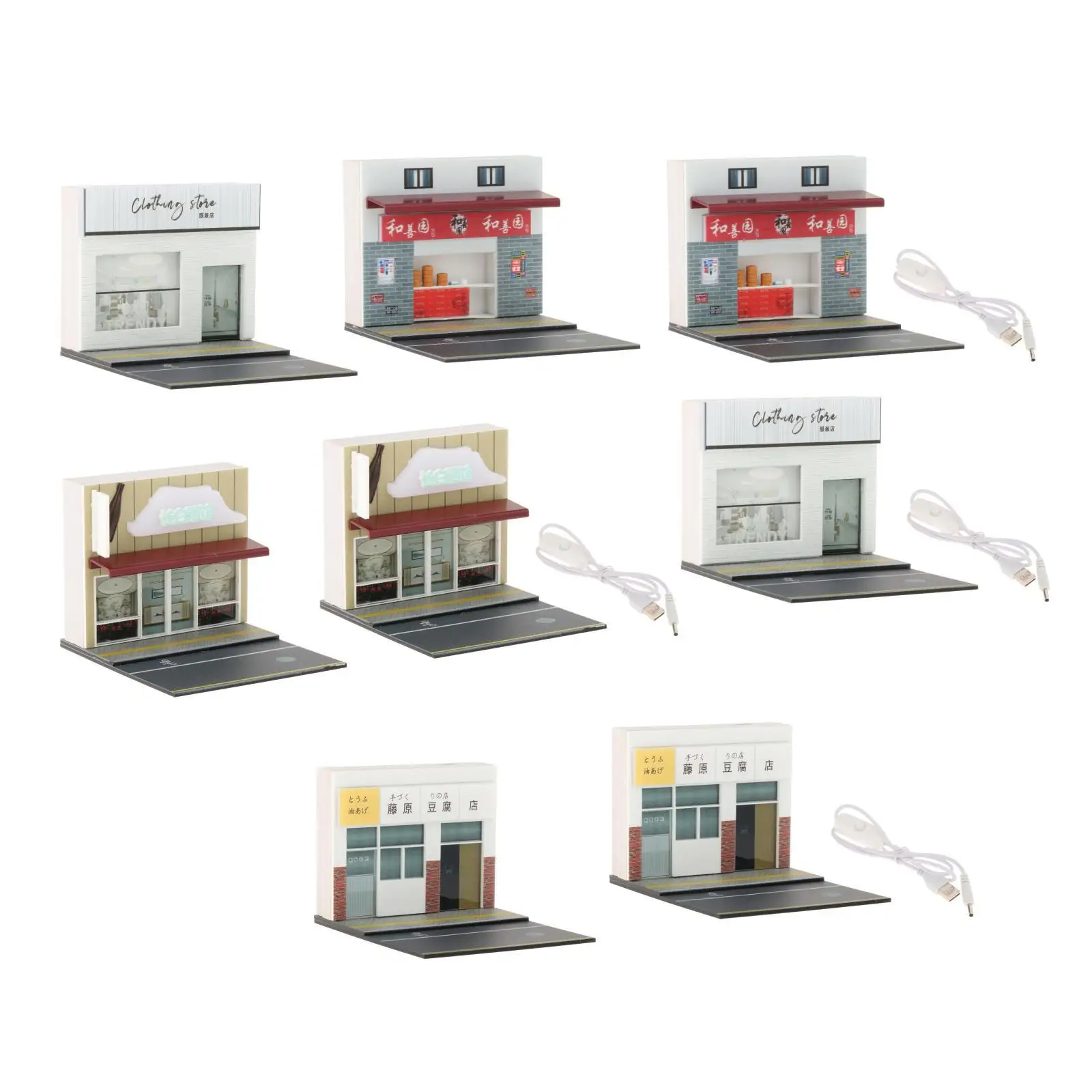 1/64 Shop Model Diorama Kits Miniature Layout for Micro Landscape Street Building Scene Props Model Train Dollhouse Decoration