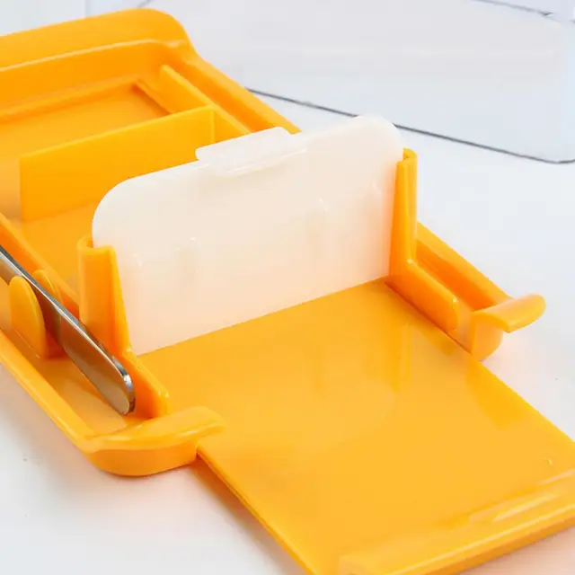 Donfafecuer Butter Slicer Cutter Stainless Steel,Butter Pan Container with  Lid Plastic Butter Container with Knife, Small Butter Container (Wheat Base