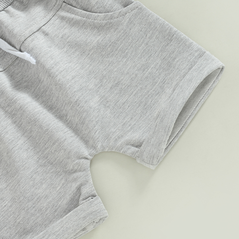 FOCUSNORM 4 Farben Sommer Kausalen Baby Jungen Kleidung Sets 2 stücke Brief Drucken Kurzarm Pullover T Shirts + Solide shorts – Detail 7