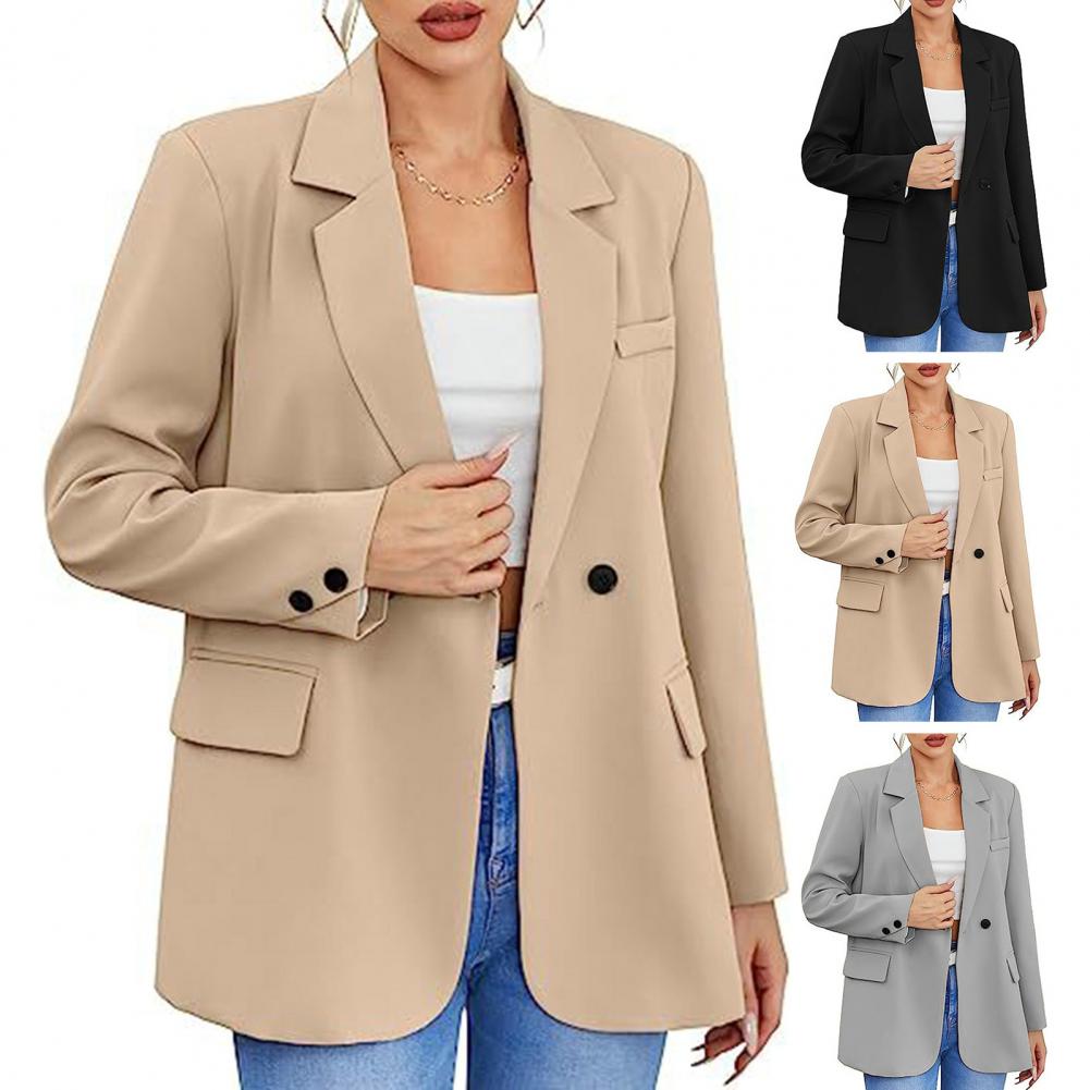 Casaco de blazer feminino casual, casaco elegante,