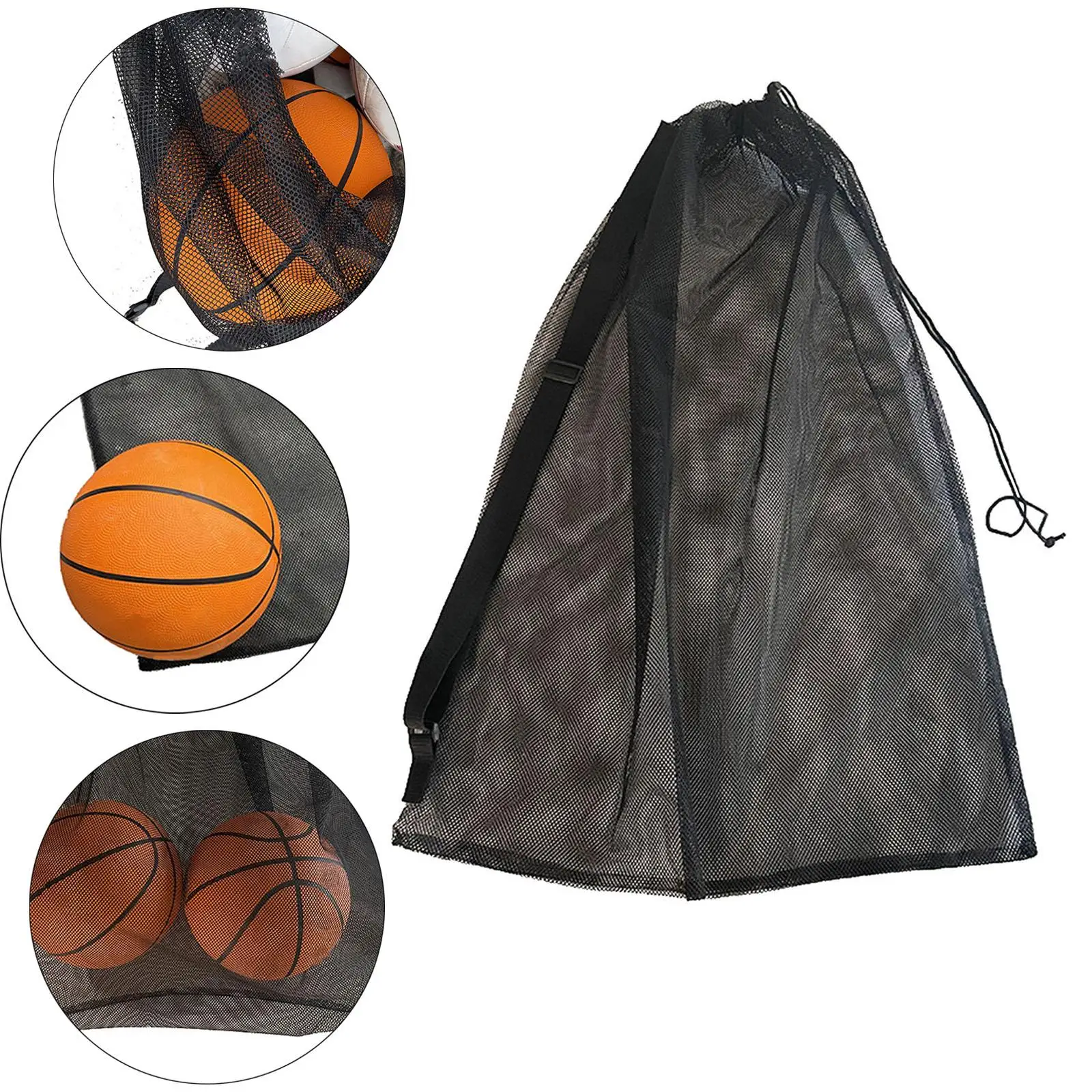 Large Ball Net Bag Drawstring Large Capacity Volleyball Sport Mesh Ball Bag