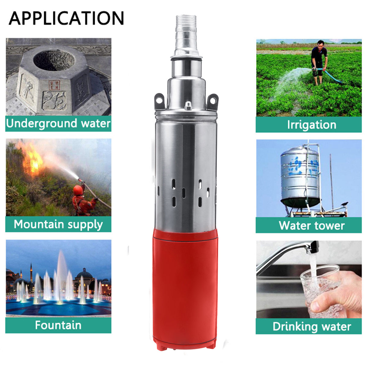 Title 4, 60m 12/24V/48V 40/50/60M 380W Solar Water Pump ...