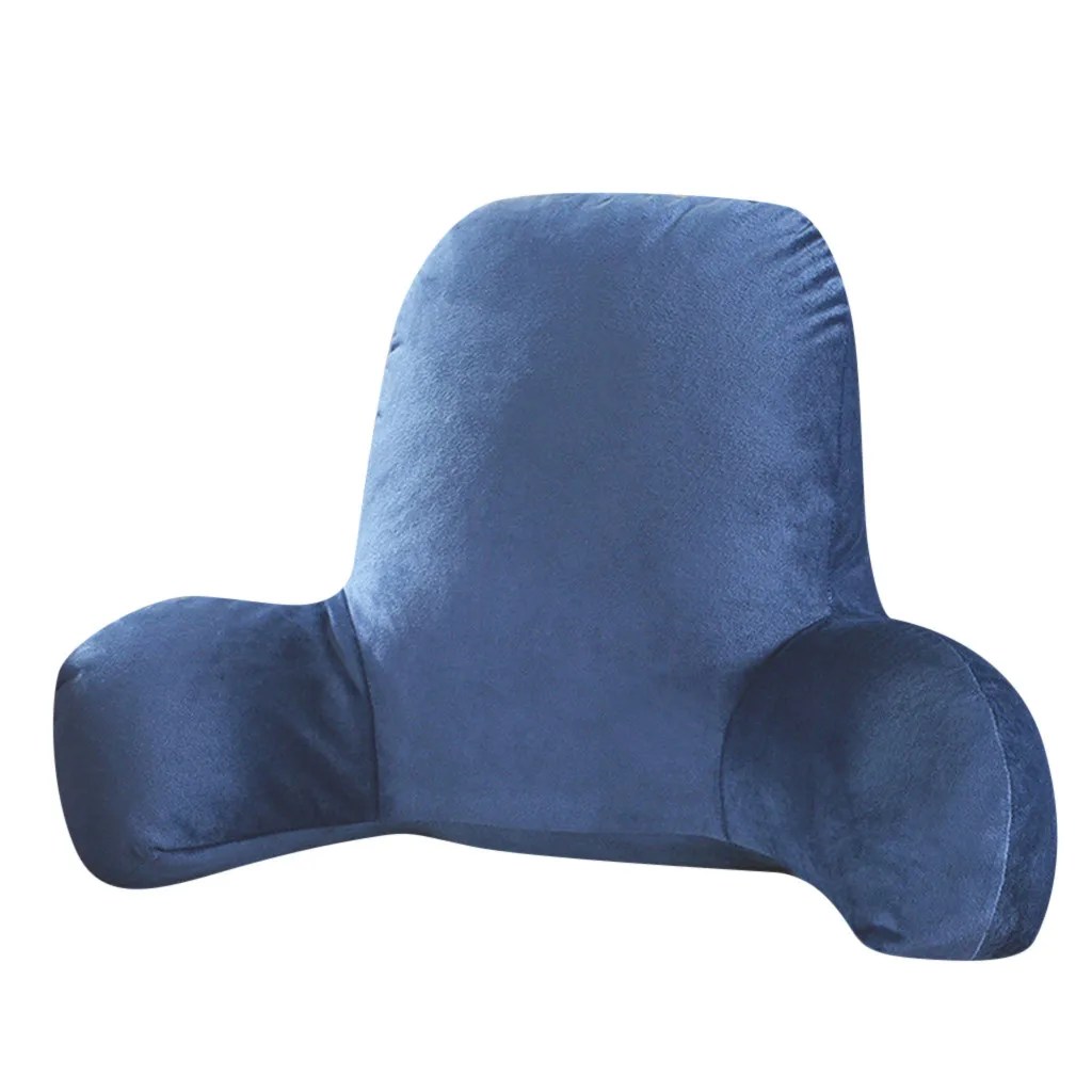 Plush Big Backrest Reading Rest Pillow Lumbar Support Chair Cushion with Arms 