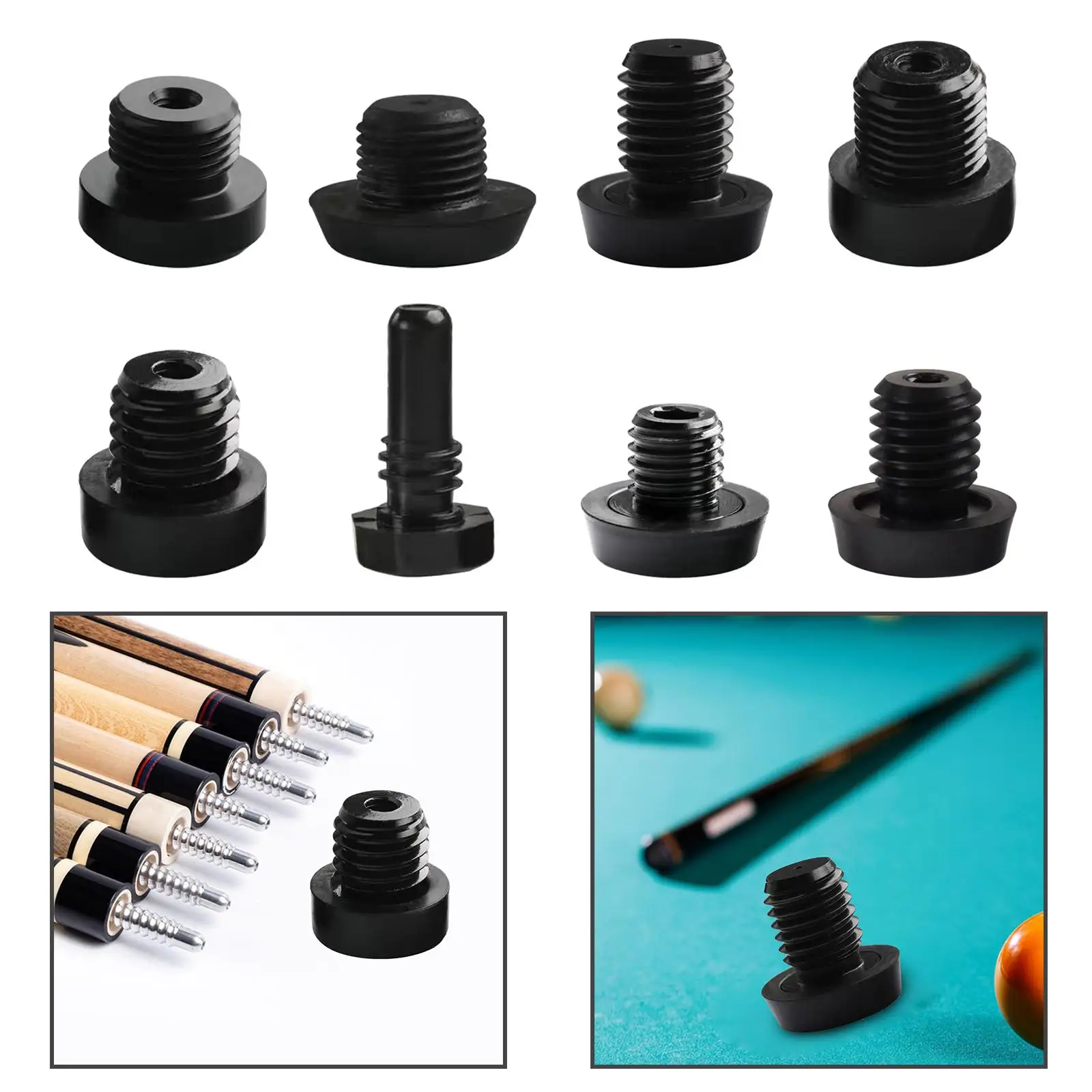 Billiard Cue Rubber Pool Cue Block End Convenient Multifunctional Practical Billiard End Connected Extension for Playing Clubs