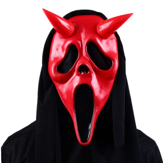  behanco Scream Mask Ghost Face Mask Halloween Full Face Mask  Adult Child Grim Reaper Monolithic Scary Face Ghost Festival Screaming  Skull
