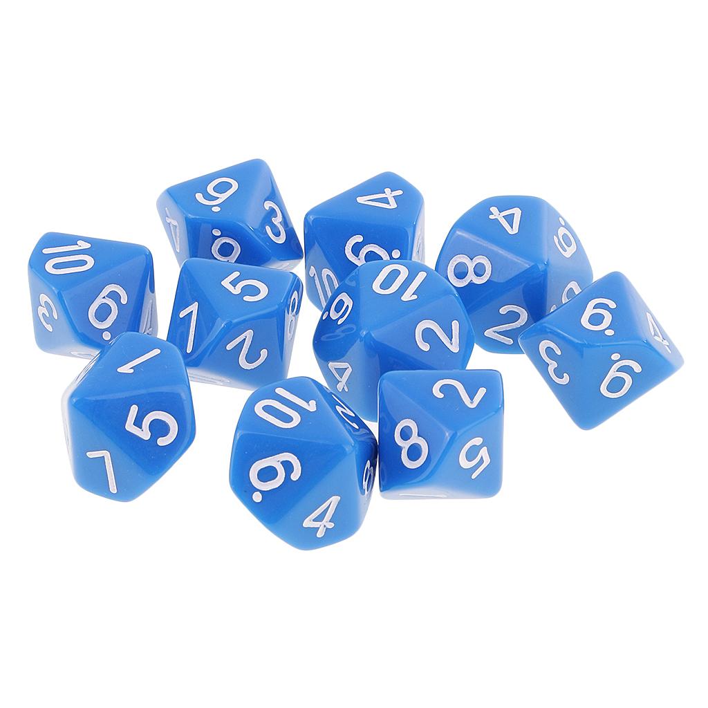 10pcs 10 Sided Dice D10 Polyhedral Dice for Games