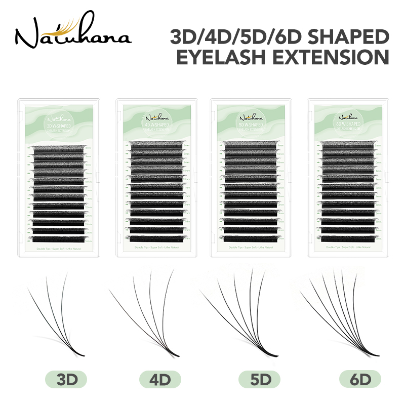 Best of NATUHANA Individual Mink Lashes 3D 4D 5D 6D 8DW C / D Curl Shaped Eyelash Extension Clover Handmade Premade Volume Fans Makeup Reviews & Tips