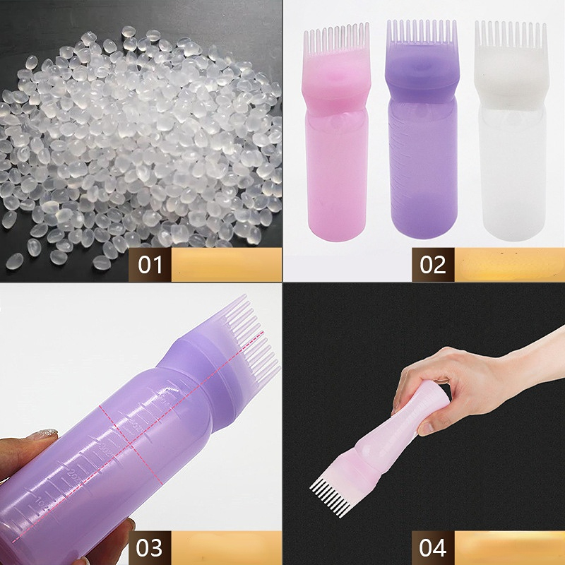 Description Picture 4 of item150ml Multicolor Plastic Hair Dye Refillable Bottle Applicator Comb Dispensing Salon Hair Coloring Hairdressing Styling Tool
