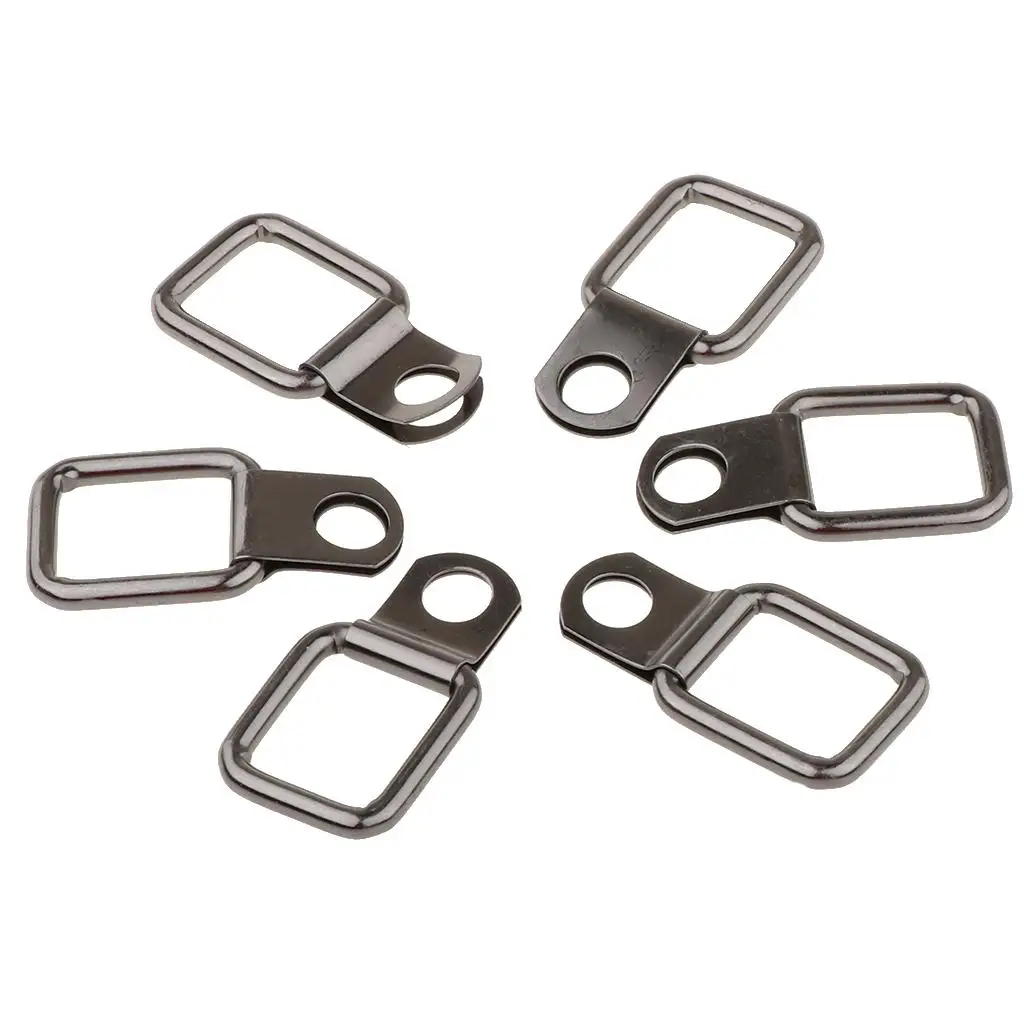6 Pcs Stainless Steel D-Lashing Straps for Car Truck Bed Cargo