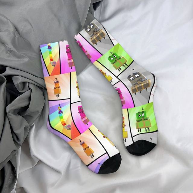 Funny Rainbow Numberblocks Skateboard Socks Cute Cartoon Polyester Crew  Socks For Women Men Breathable - Men's Socks - AliExpress