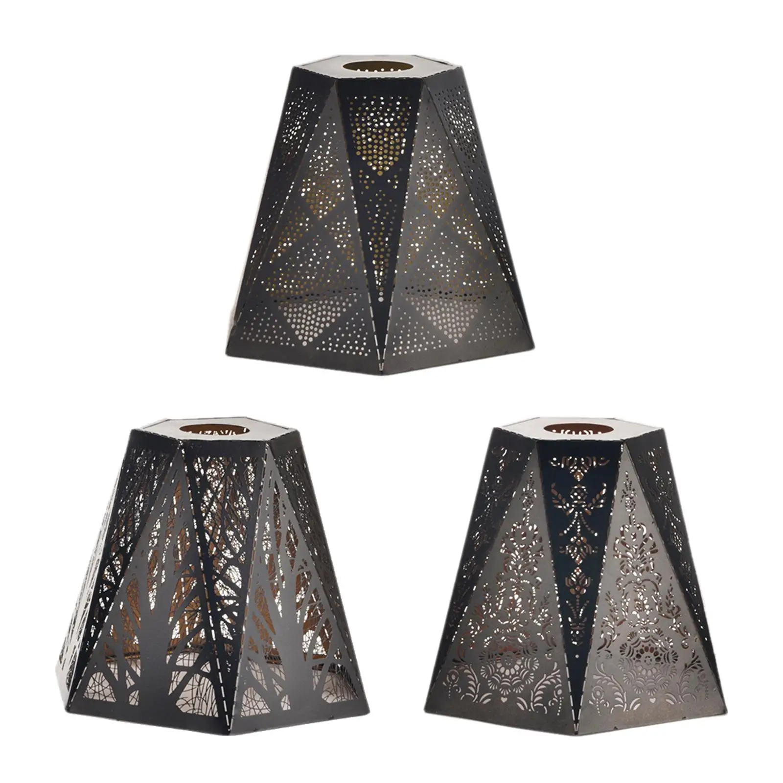 Modern Fashion Lamp Shade Iron Lampshade Carving Metal Cage Lamp Shade Cover for Kitchen Island Bedroom Hotel Cafe Decor