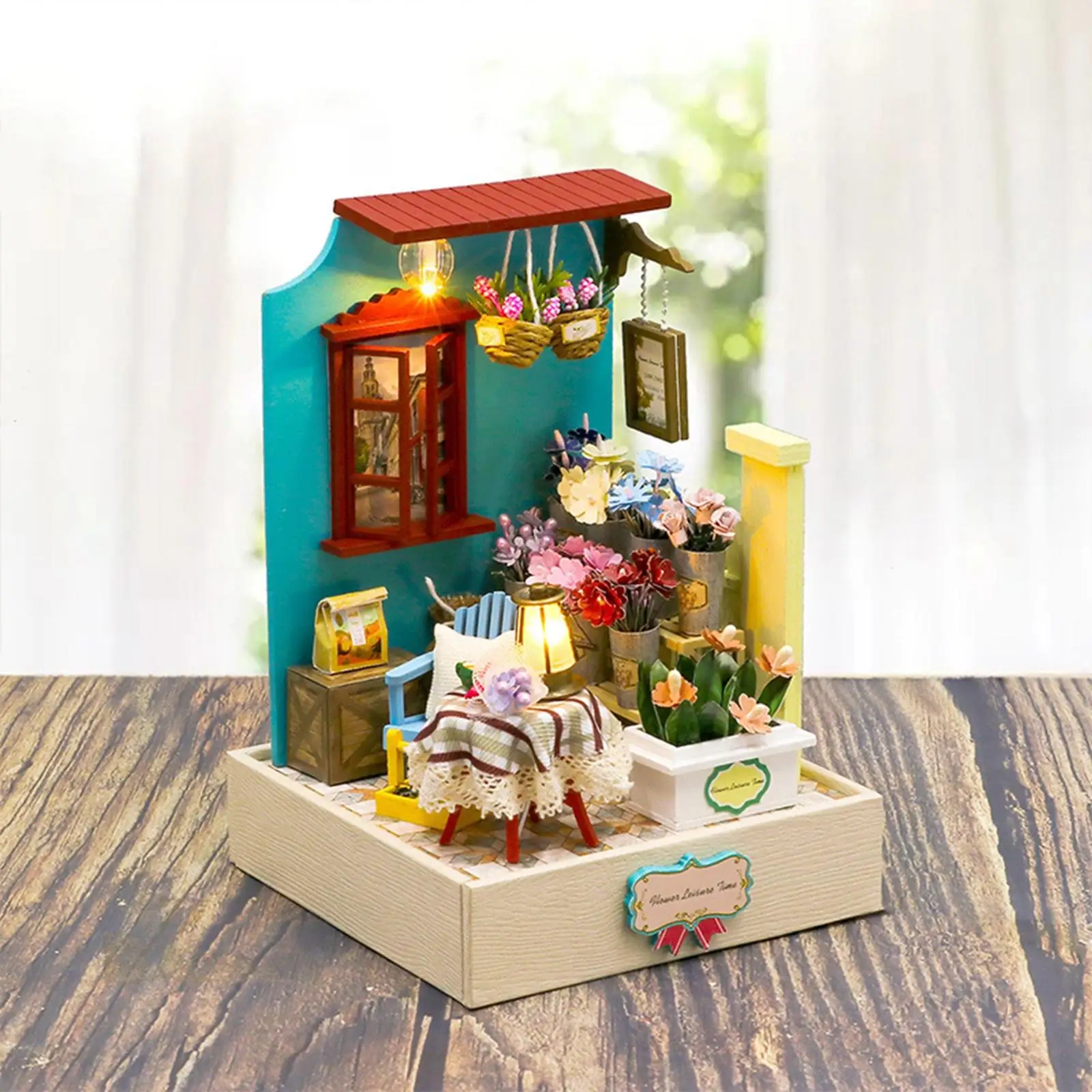 Miniature Dollhouse Romantic Artwork Craft Beautiful Flower  House Model for Women