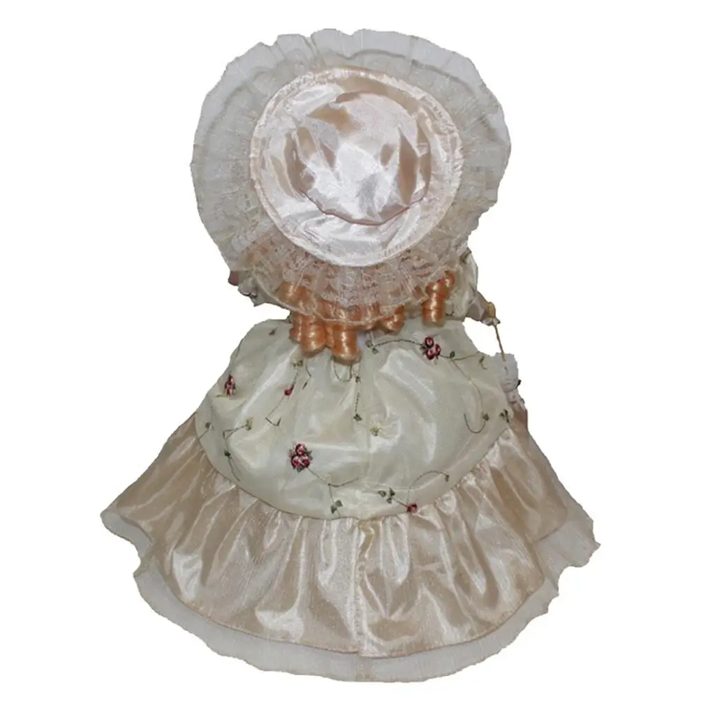 2Pcs 40cm Victorian Porcelain Female Doll Figurines Home Decor