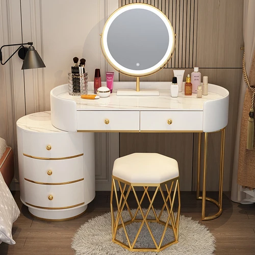 Woman Luxury Dressing Table White Makeup Container Classic Dressing Table  Led Drawer Penteadeira De Maquiagem Bedroom Furniture - AliExpress