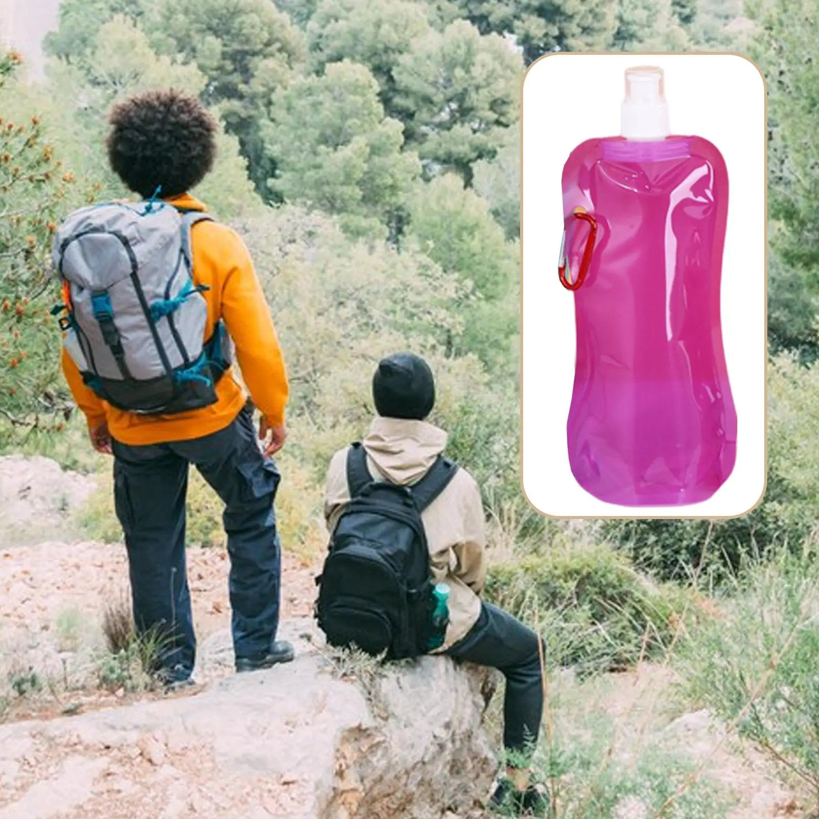 Collapsible Water Bottle for Gym, Sports, Teams, Hiking, Camping, Biking,