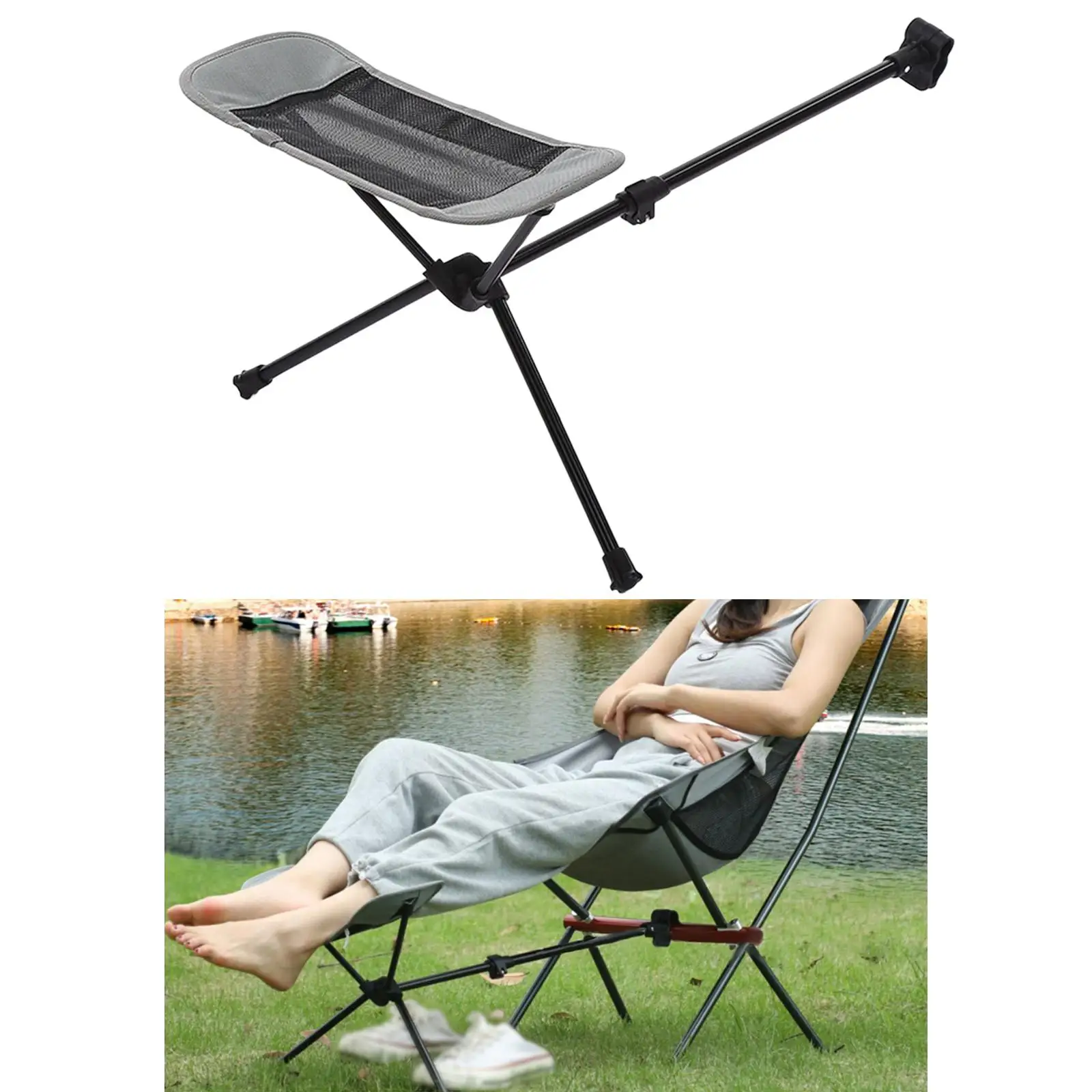 Folding Chair Footrest Non Slip Fishing Footstool Outdoor Bracket Foot Rest
