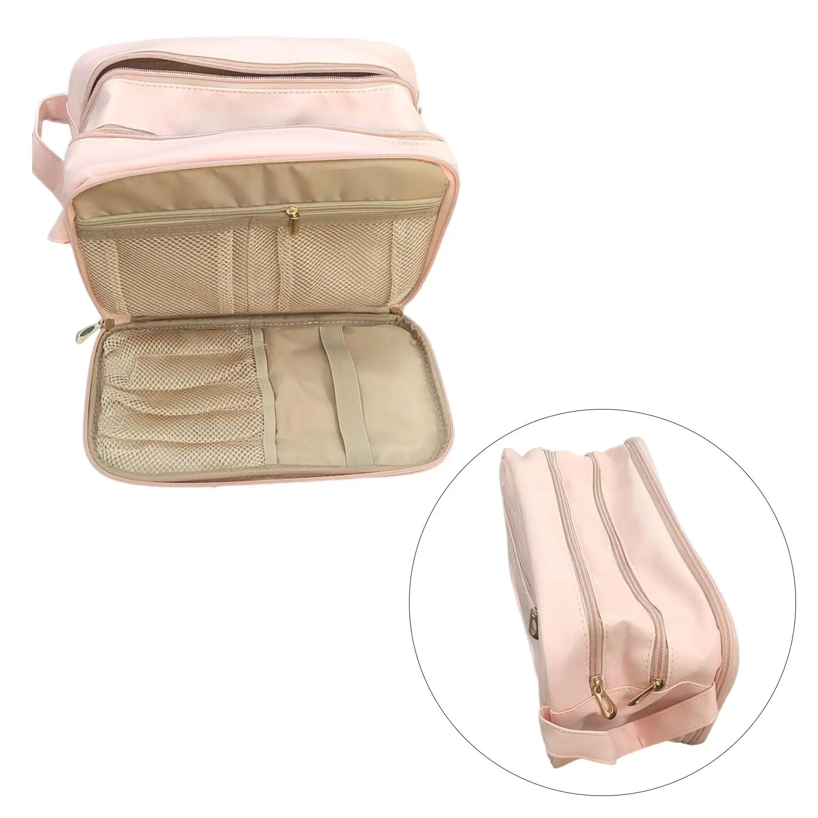 Water Resistant PU Toiletry  Bag Zipper Pouch Travel Makeup Bag for Accessories  Toiletries Brushes for  Vacation