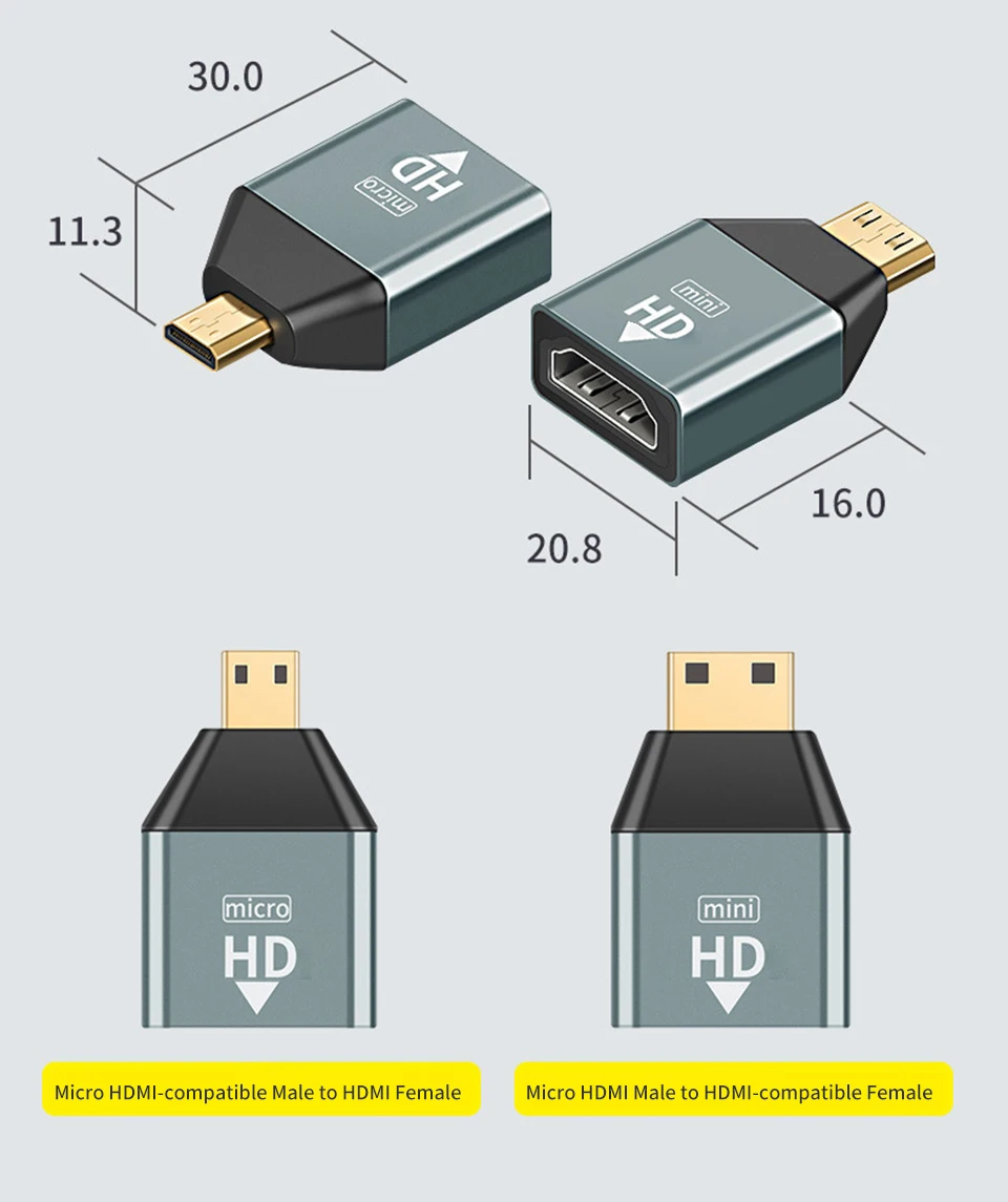 Title 12, 4K 60HZ Mini Micro HDMI-kompatibel zu Adapter K...