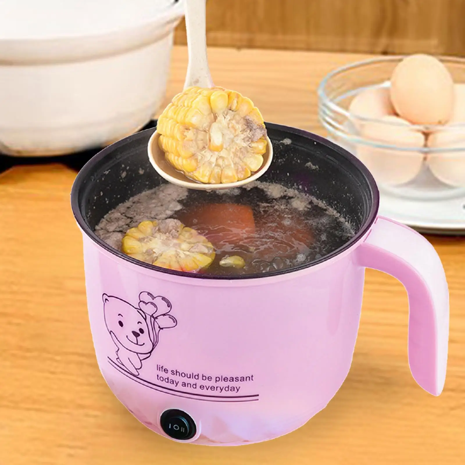 Electric Hot Pot Nonstick 1.8L Kitchen Cooking Appliances for Eggs Fry Ramen