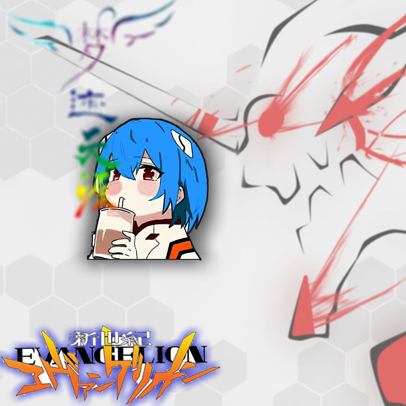Neon Genesis Evangelion Ayanami Rei Asuka männliche und weibliche Studenten im Waldstil, hoch aussehende, vielseitige, exquisite Brosche – Detail 6