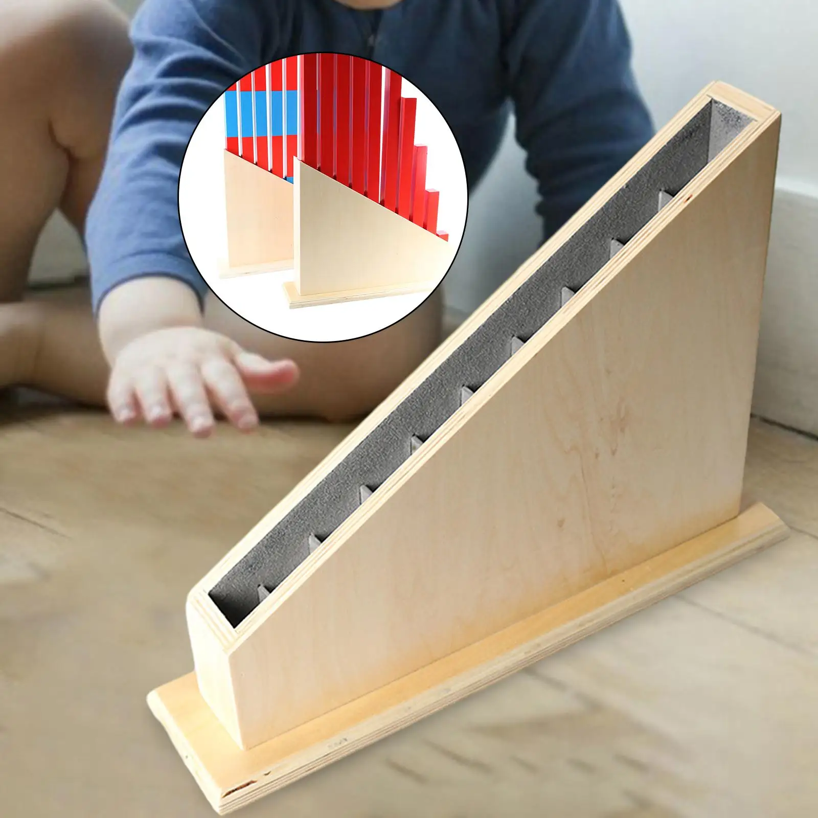 Montessori Rods Stand Counting Subtraction Red Blue Rods Educational Toys Math Number Rods Long Rod Stand for Preschool