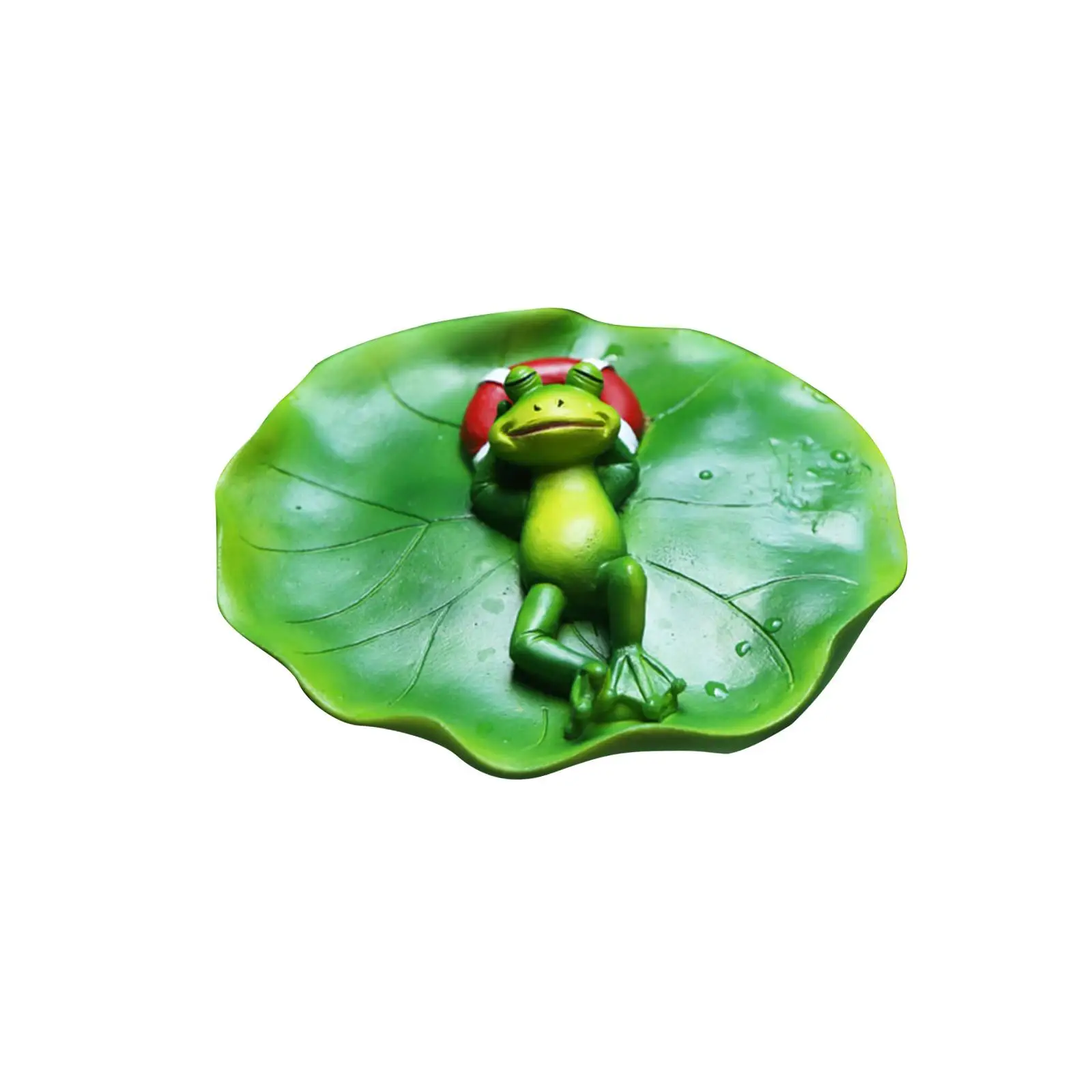 Water Floating Frog Ornament Animal Figurines Fairy Garden Statue Gift Prank Toy Pool Accessories for Outdoor Indoor Table Shelf