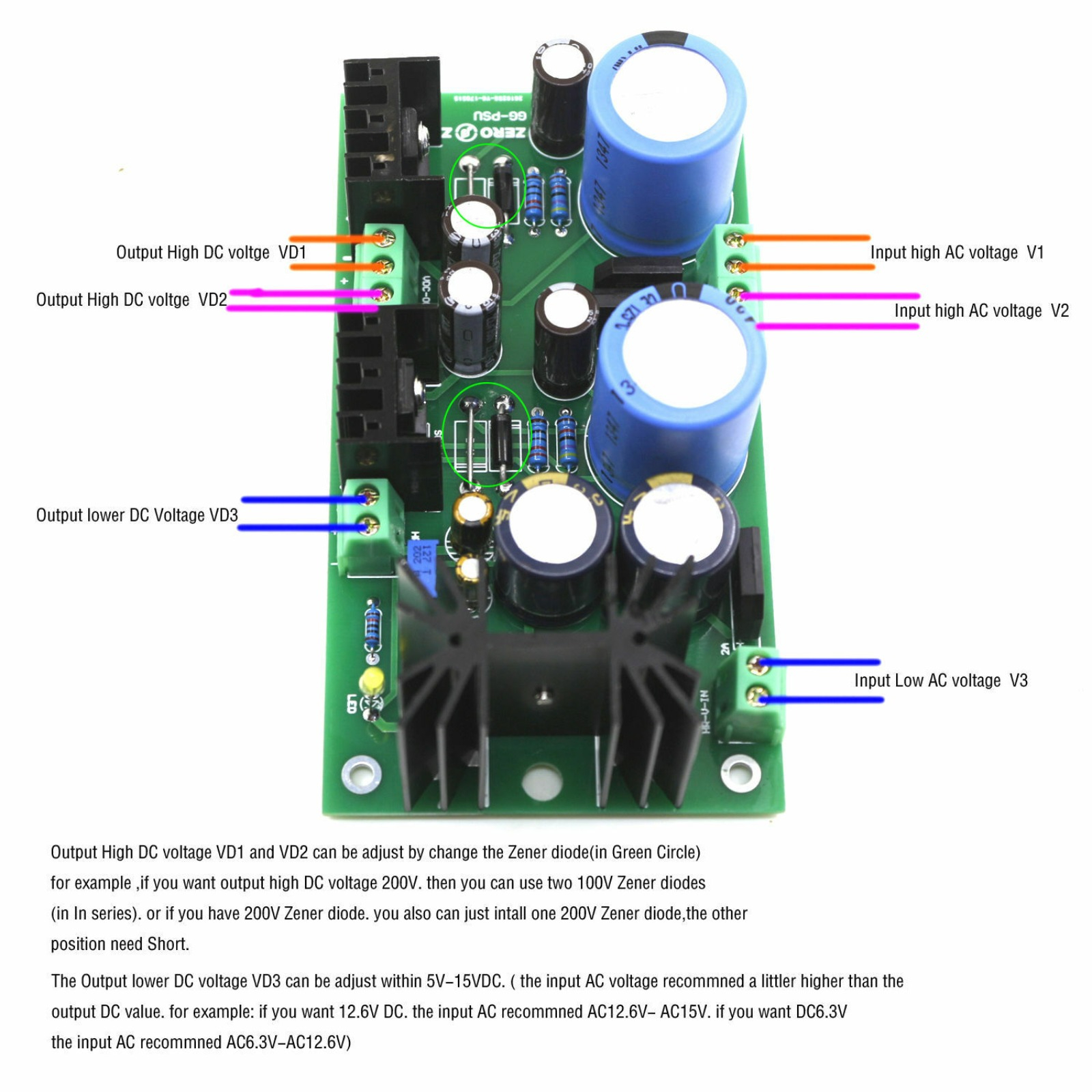 Alimentação, Ground Grid GG Pré-amplificador, DC200V + DC200V DC280V + DC280V