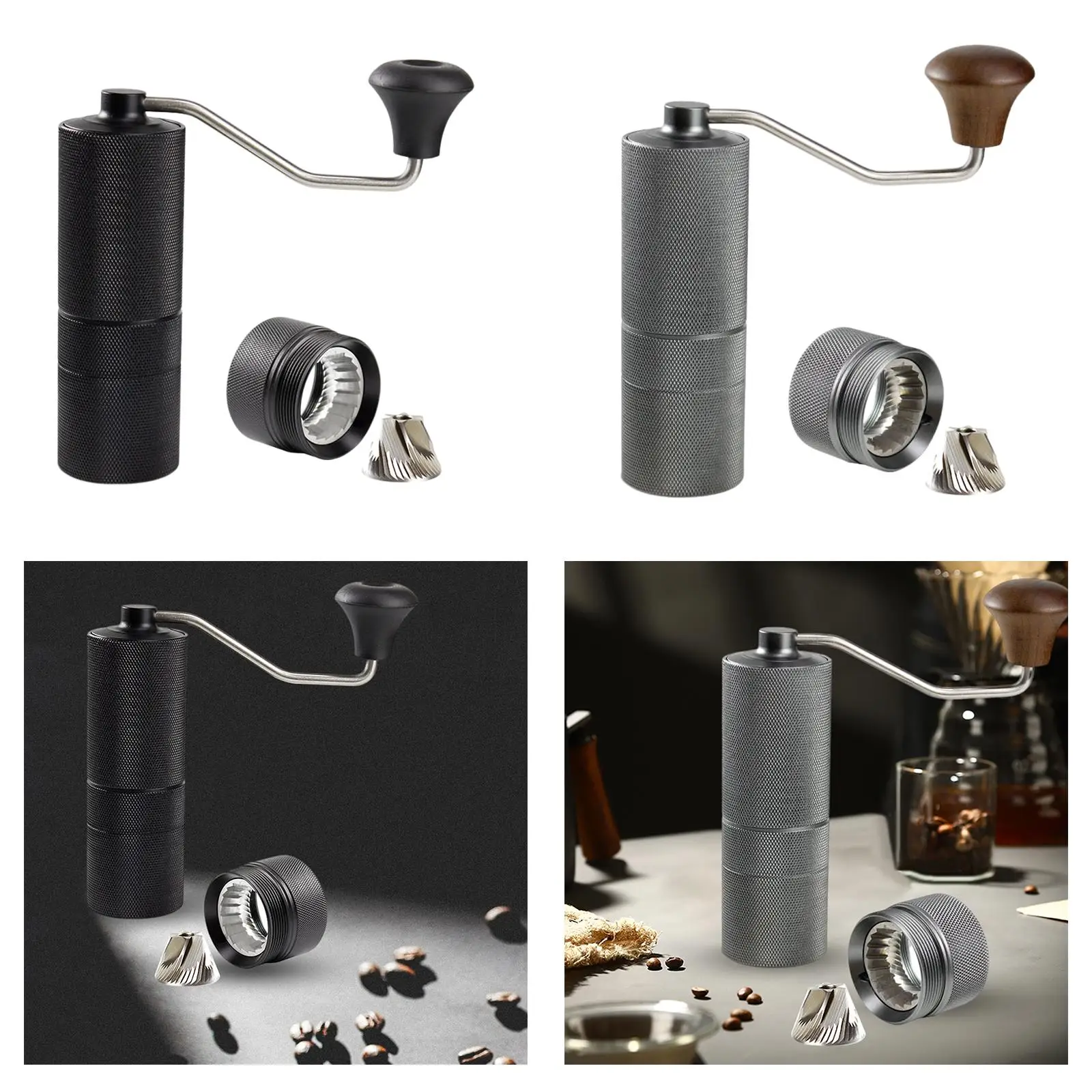 Handheld Manual Coffee Mill Hand Crank Coffee Mill with Adjustable Coarseness Settings for Cafe