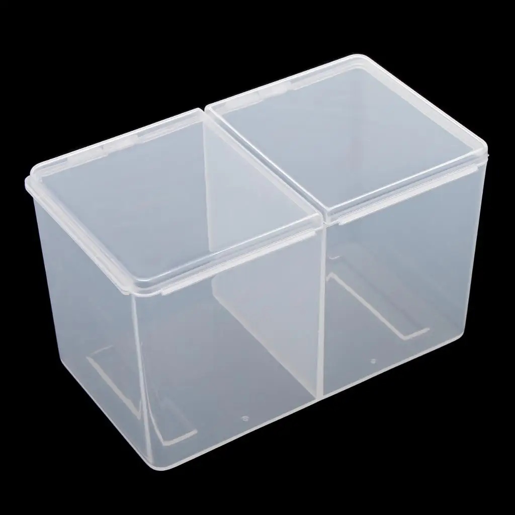 2 Grids Plastic Makeup Organiser Bathroom Storage Clear Container for 