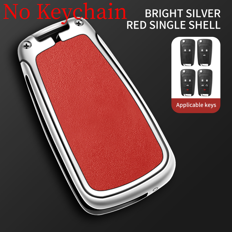 Custodia per chiave a scatto per auto in pelle di metallo Shell per Chevrolet Cruze Aveo Trax Opel Astra Corsa Meriva Zafira Antara J per Buick Fob - S949cfef42c1341dda1c4cb4cb8ebf244d