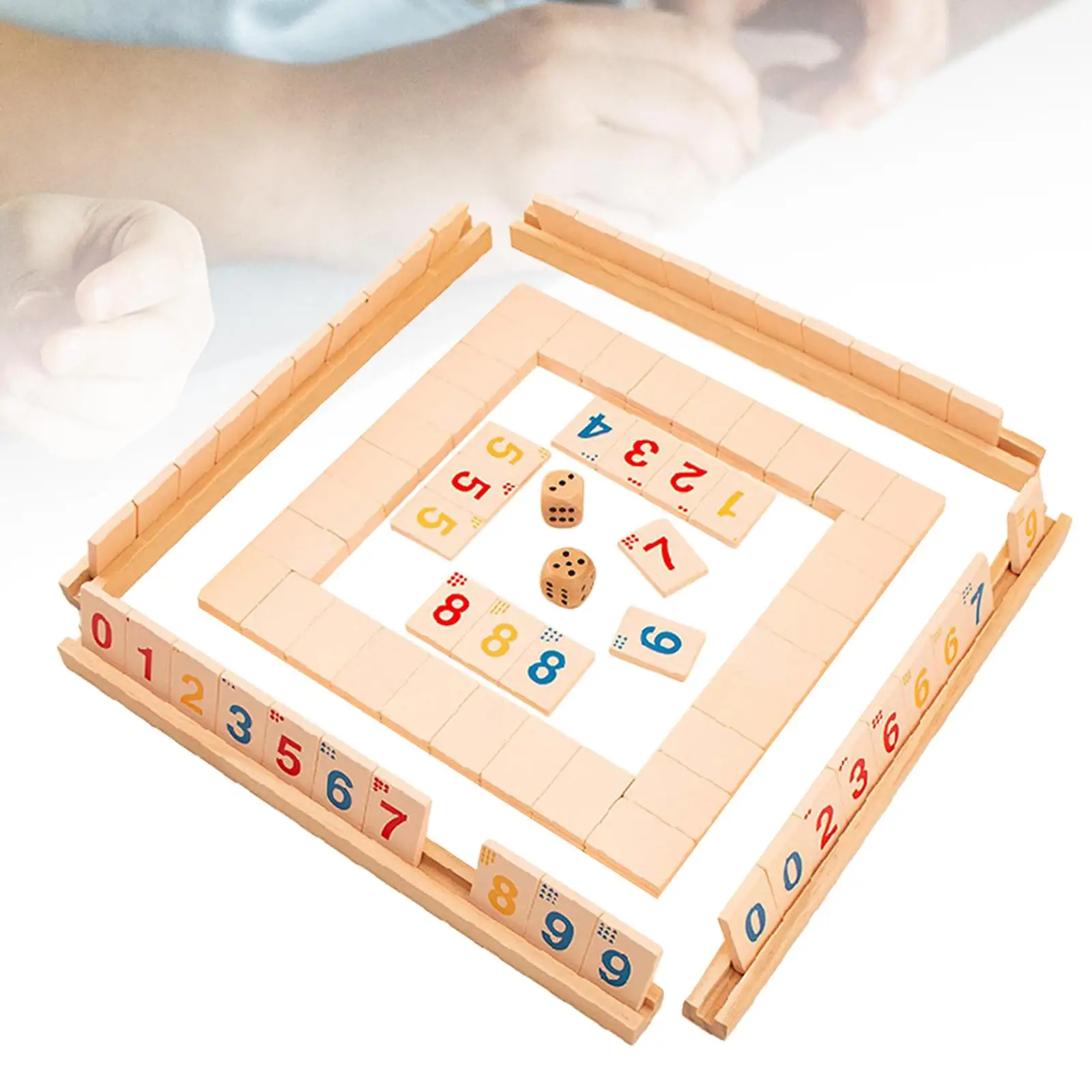 Sturdy 2-4 People Mahjong Digital Game Educational Toys Fast Moving Tile for Kids