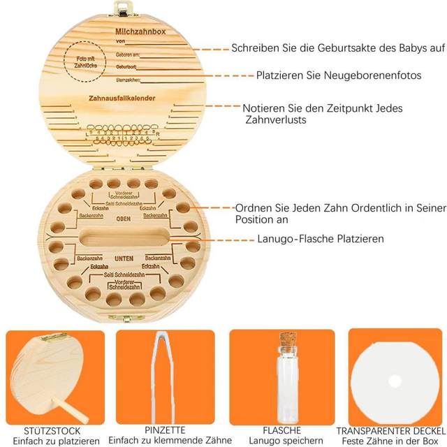 Scatola Porta Dentini Da Latte In Legno - Per Conservare I Ricordi Dell'Infanzia - Foto 5