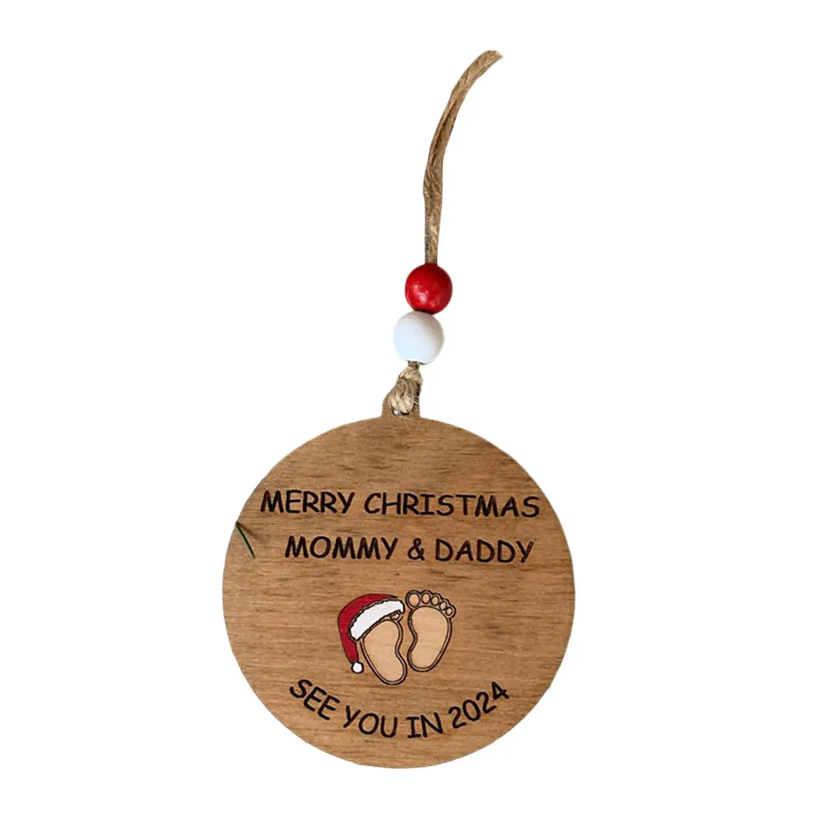 Christmas Hanging Wooden Sign with Ropes Christmas Decoration for Xmas Tree Polished Surface Easily Install Exquisite Durable