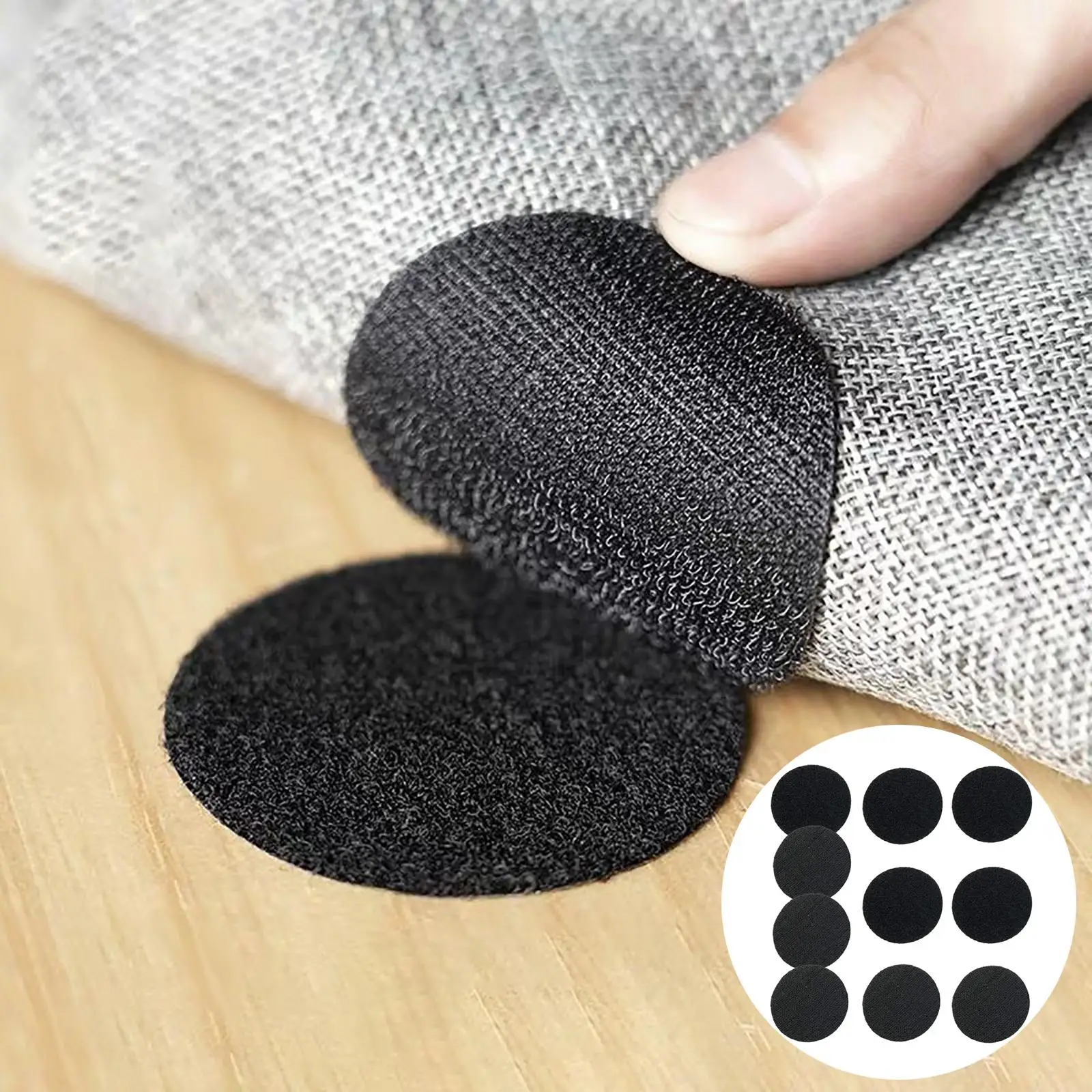 10x Pads Mounting Fastener Dots Reusable Invisible Removable for Bed Sheet Sofa Cushion Sofa Mat Household Carpet Dormitory