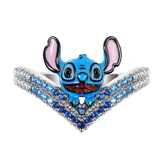 Disney Lilo & Stitch RF00393YRWL Women's Ring Gold-Plated with Clear Stone  Blue / Pink Non-Precious Metal, Non precious metal – BigaMart