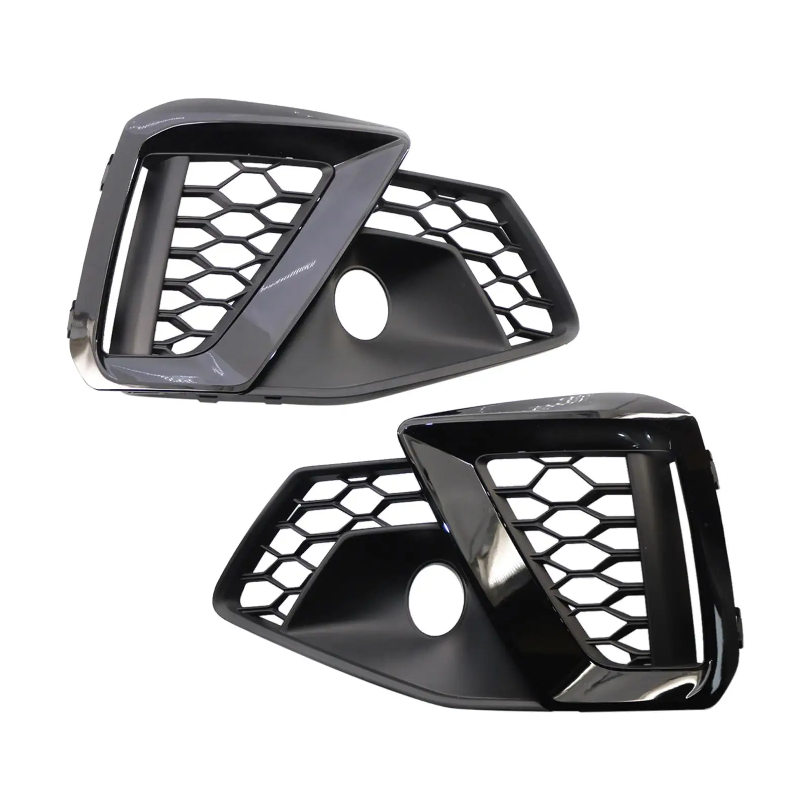 Pair of Fog Lamp Grille Assembly for S-Line Bumper Replacement Grill Cover for Audi S4 A4 20-2022 8WD807682M 8WD807681M