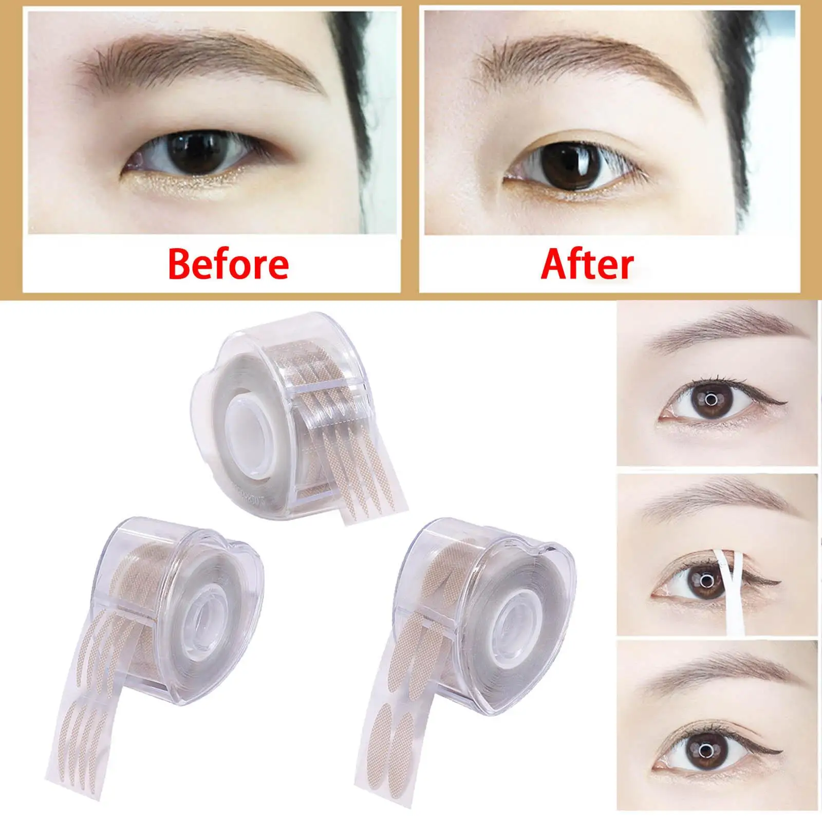 600Pcs Self Adhesive Double Eyelid Sticker Tape Eye Lift Tapes Double Eyelid Strips