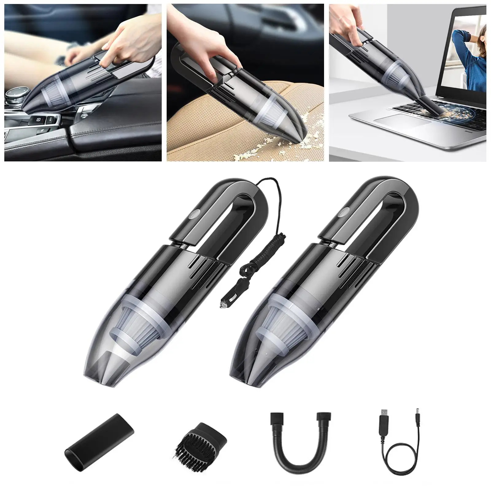 Portable Car Vacuum Cleaner W/Strong Suction High Power for All Vehicles