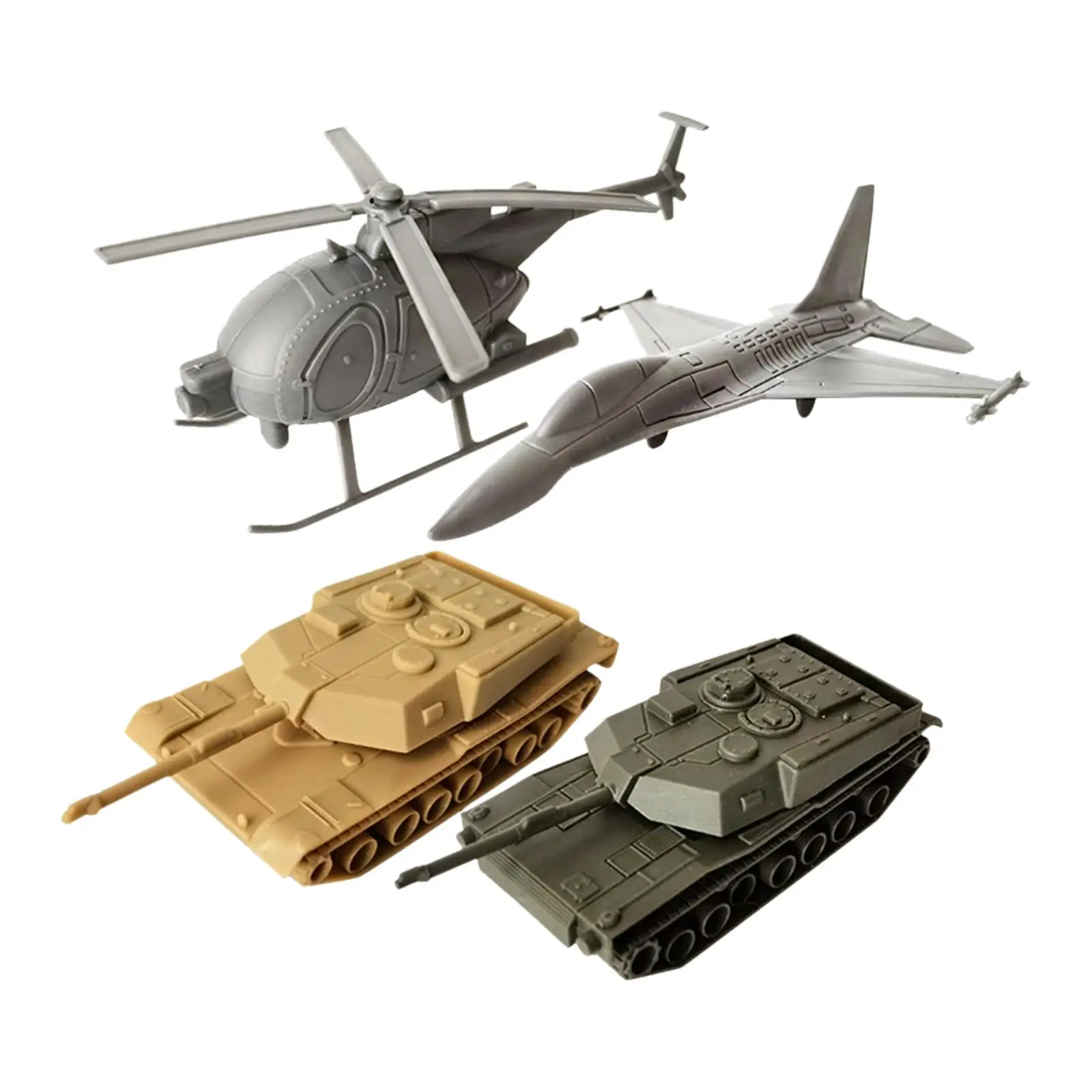 4x 3D Puzzles Helicopter and Fighter Display for Gift Education Toy Children